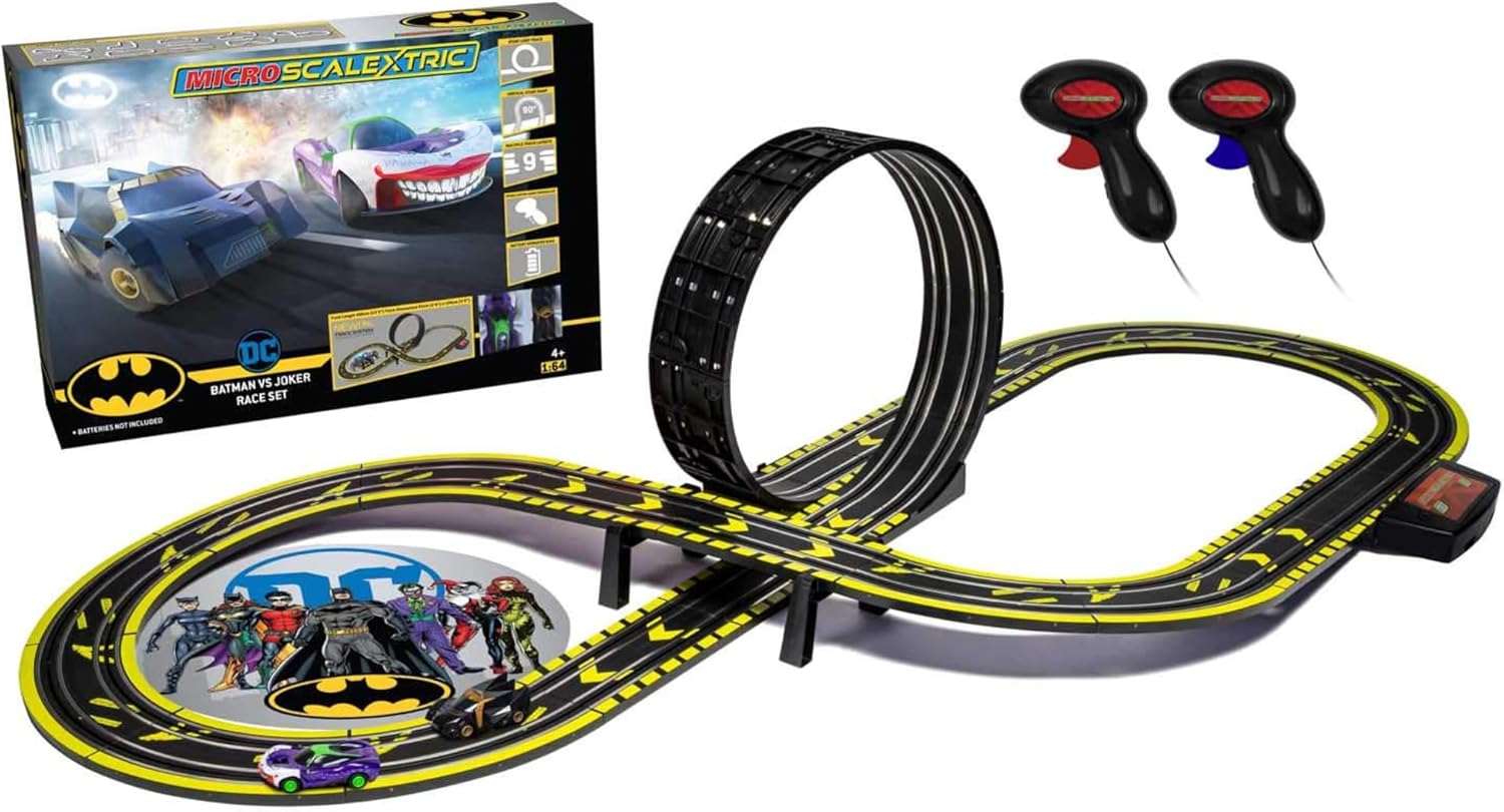 Micro Scalextric Batman vs Joker Set Battery Power