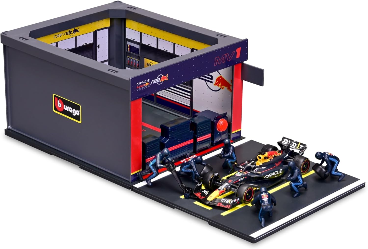 Bburago F1 Red Bull Racing RB20 2024 & Pitt Pass Diorama - Verstappen