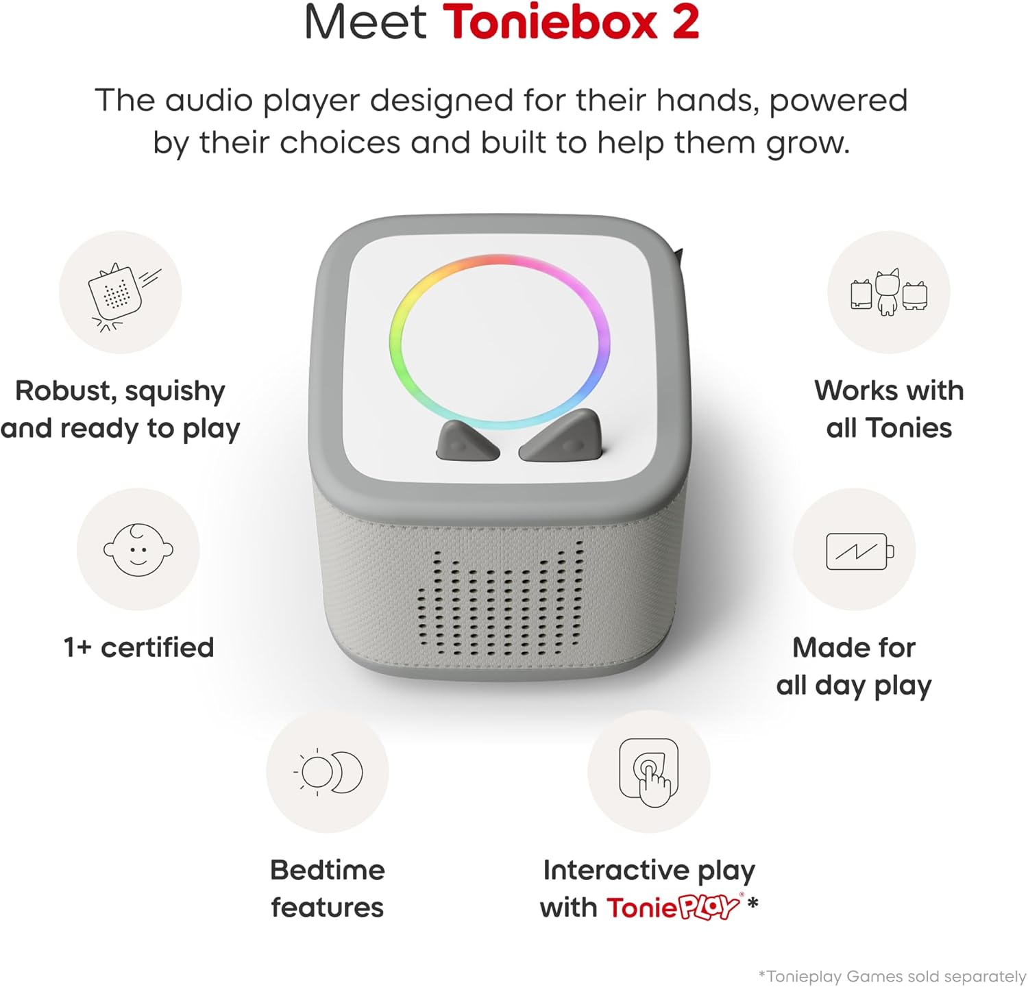Tonies Toniebox 2 Moon Grey Starter Set