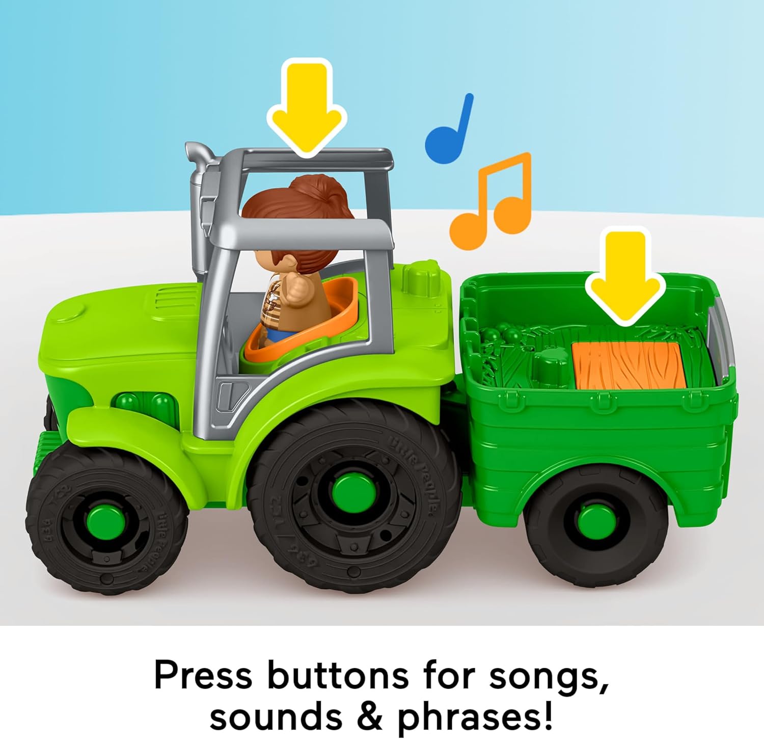 Fisher-Price Little People Toddler Toy Push & Play Tractor