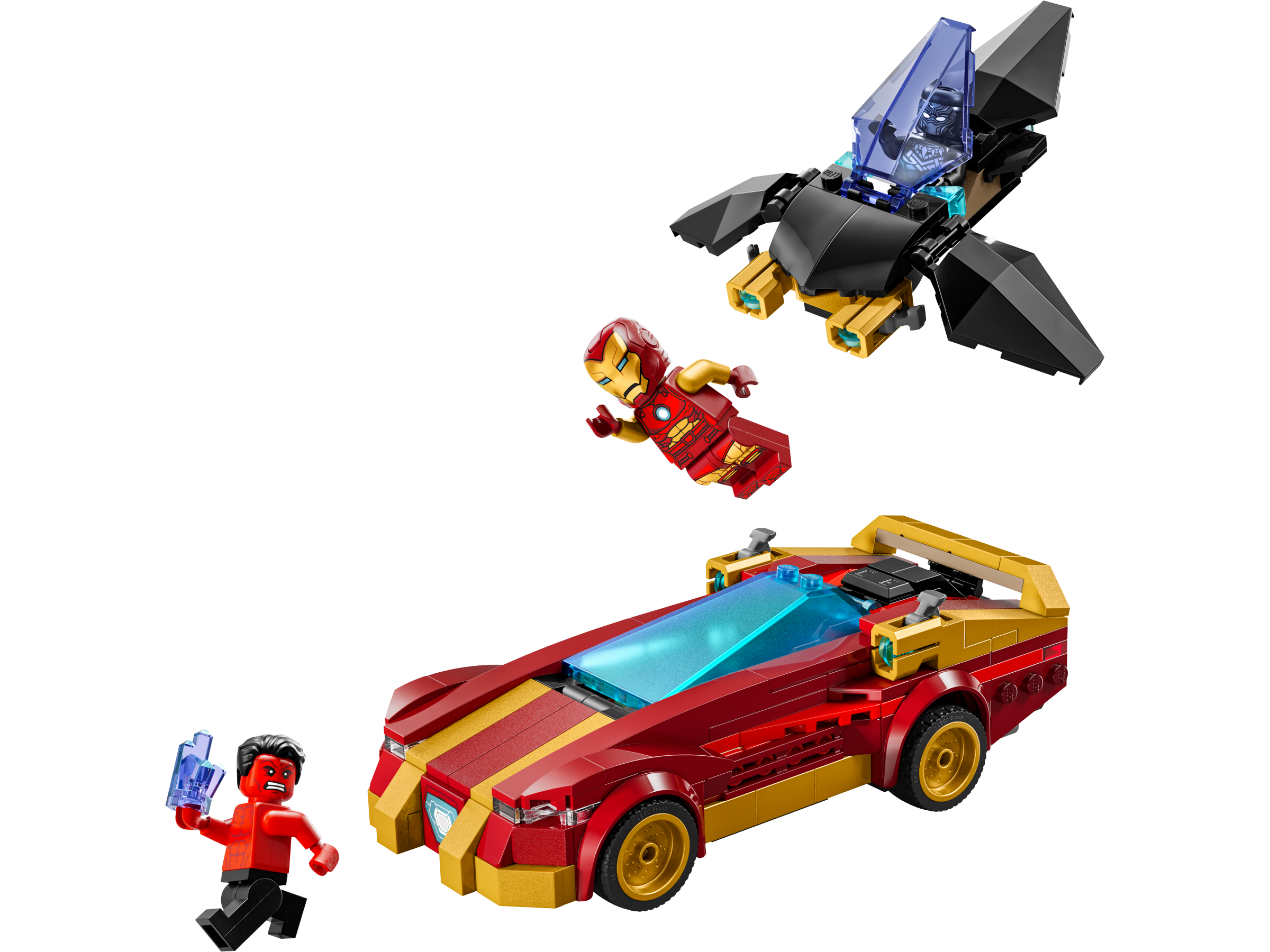 LEGO Marvel 76310 Iron Man Car & Black Panther vs. Red Hulk