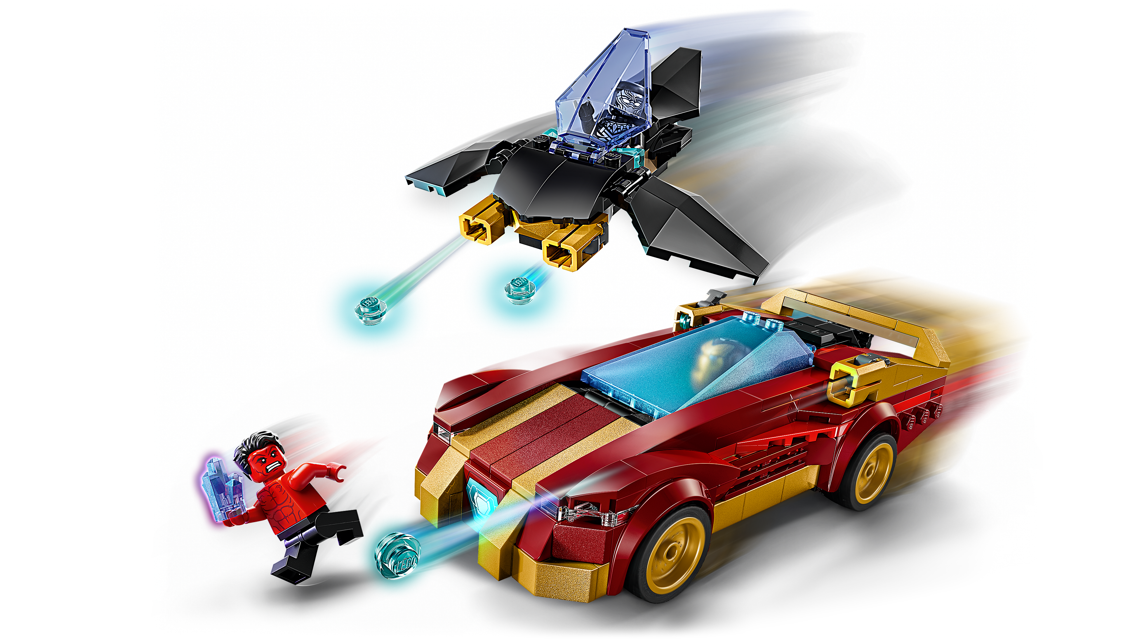 LEGO Marvel 76310 Iron Man Car & Black Panther vs. Red Hulk