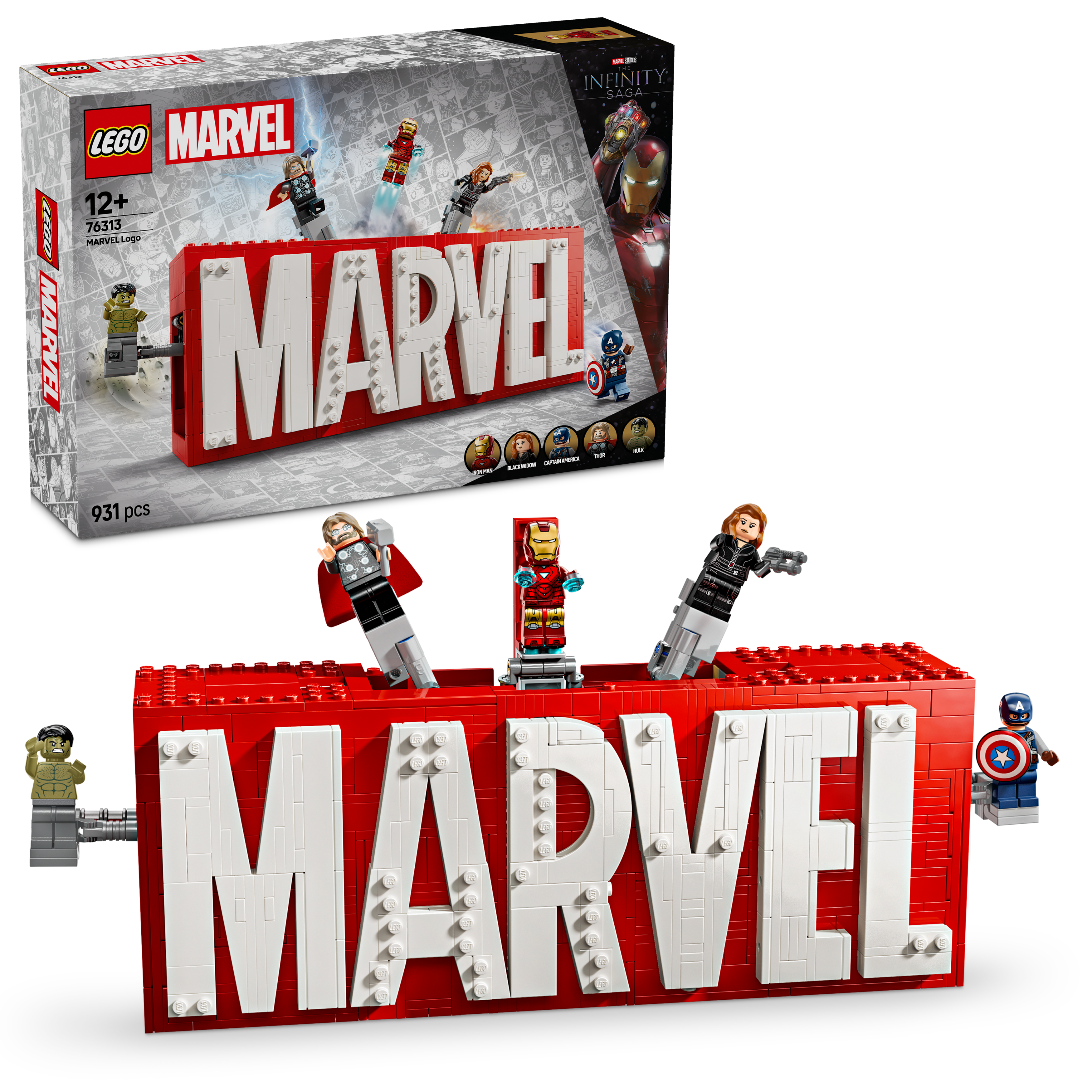 LEGO Marvel 76313 MARVEL Logo & Minifigures