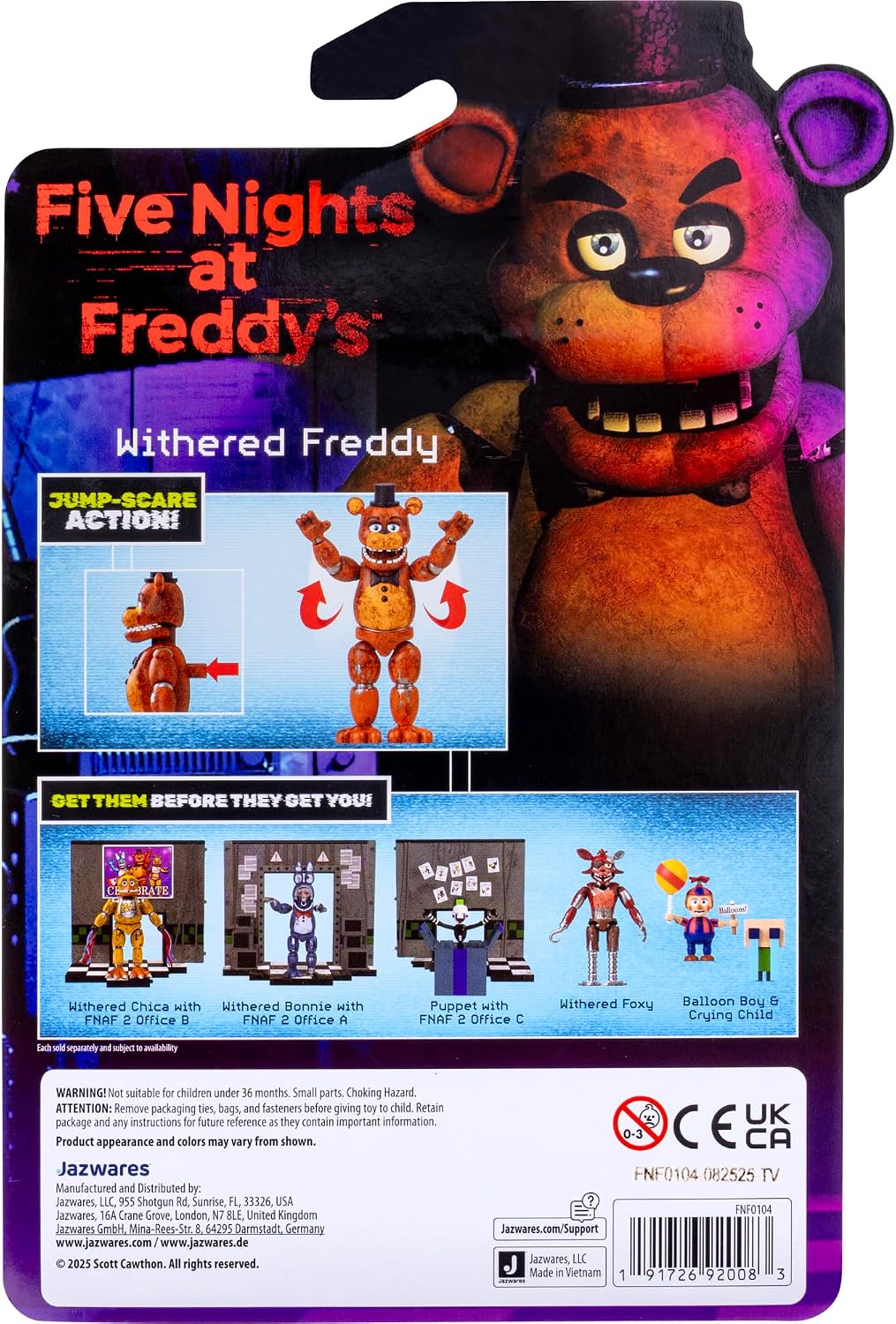 Five Nights at Freddy's Withered Freddy with Glow in The Dark Eyes 12.5cm