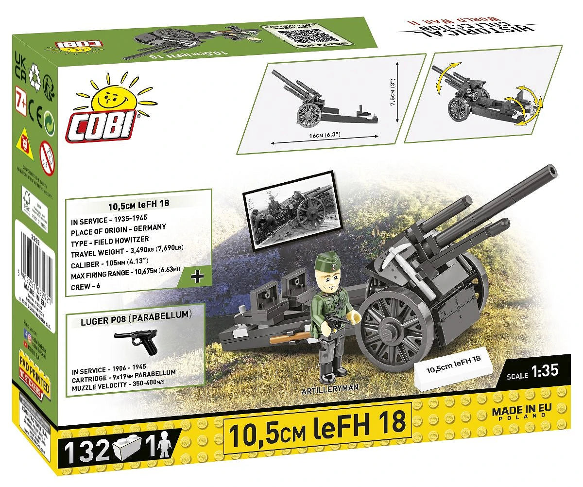 Cobi 2292 10.5cm LeFH18 Field Gun 1:35 Scale Set