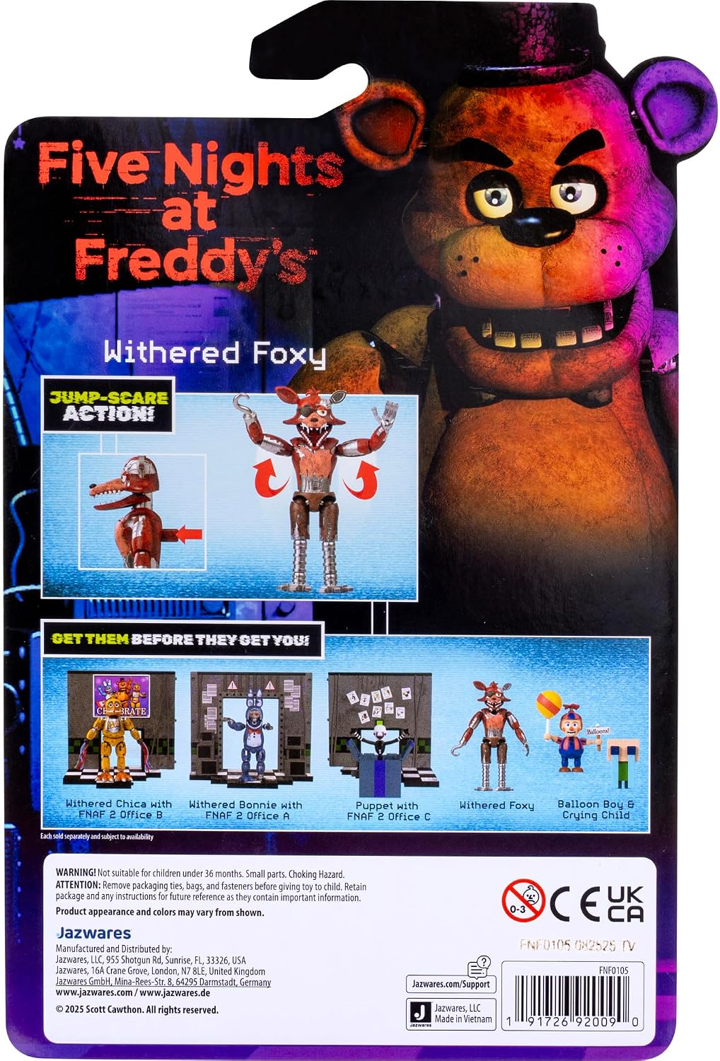 Five Nights at Freddy's Withered Foxy with Glow in The Dark Eyes 12.5cm