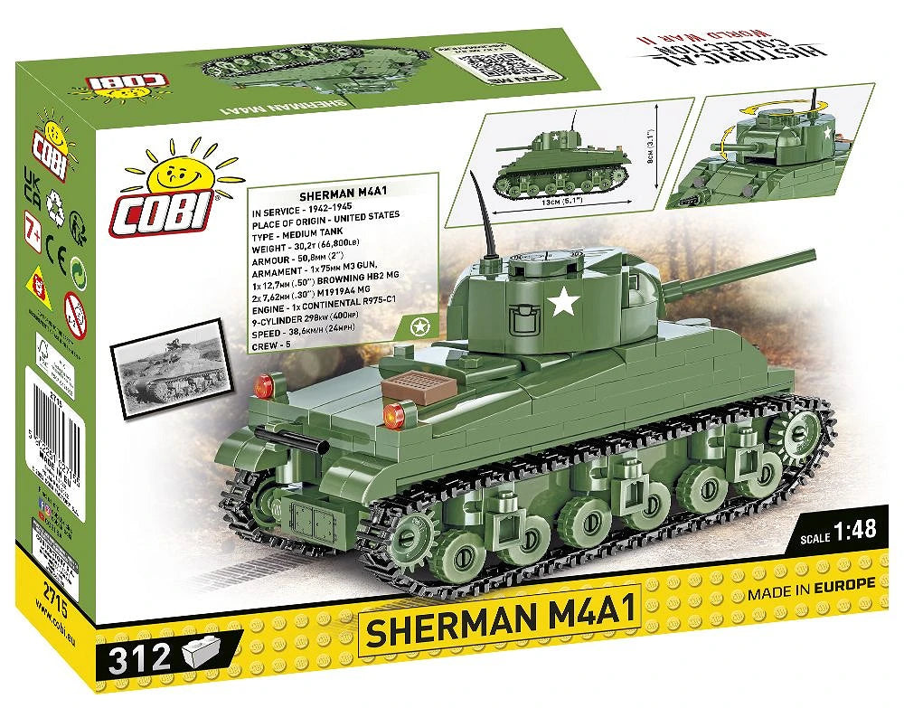 Cobi 2715 Sherman M4A1 Tank 1:48 Scale Set