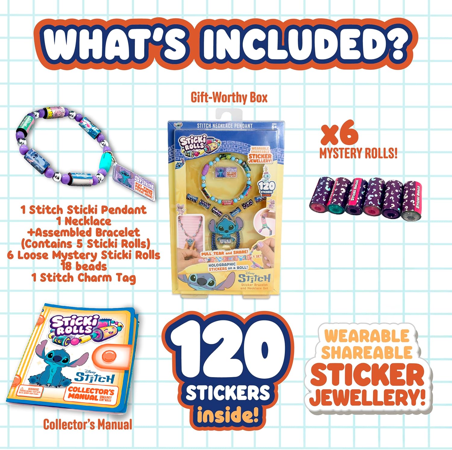 Sticki Rolls Disney Stitch Pendant Pack