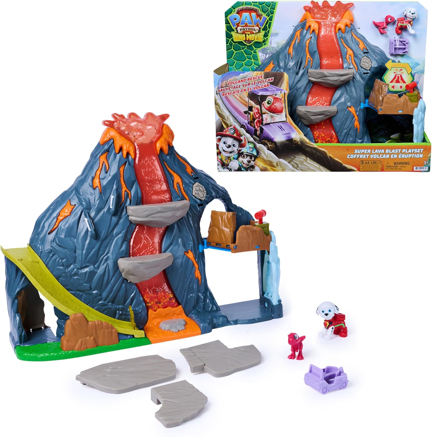 Paw Patrol Dino Movie - Super Lava Blast Volcano Lights & Sounds Playset