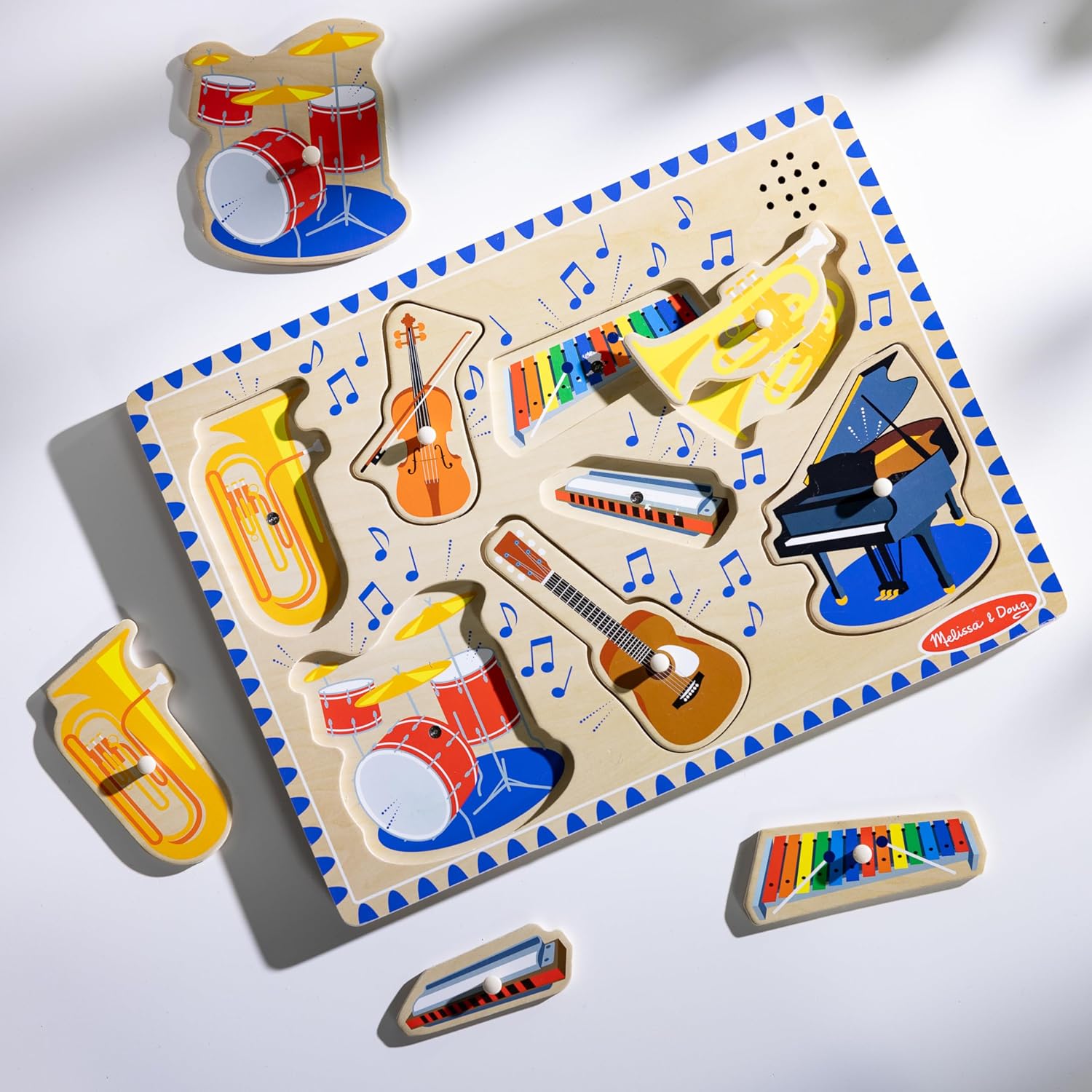 Melissa & Doug Wooden Musical Instrument Sound Puzzle