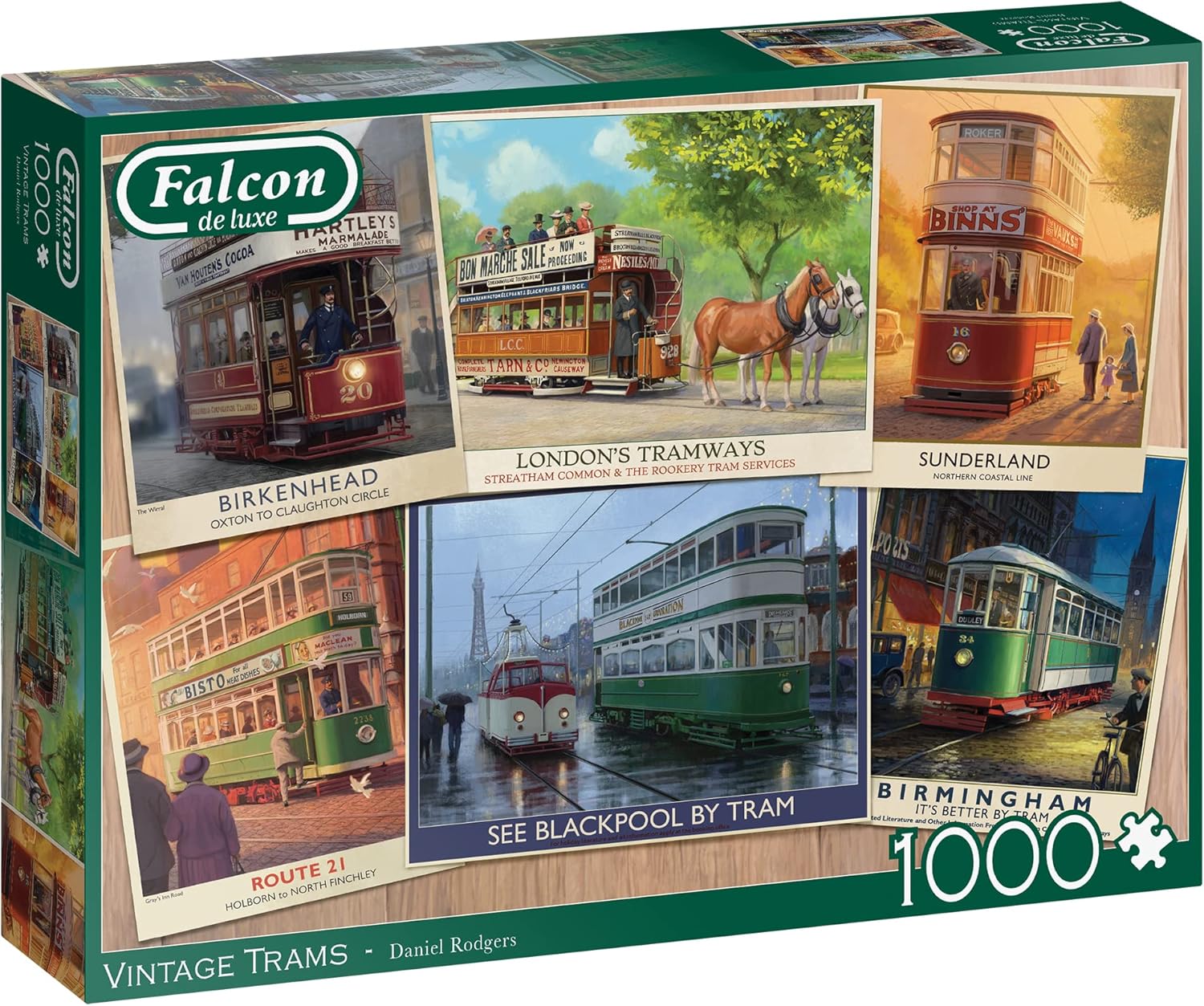 Falcon Puzzles - Vintage Trams (1000 pieces)