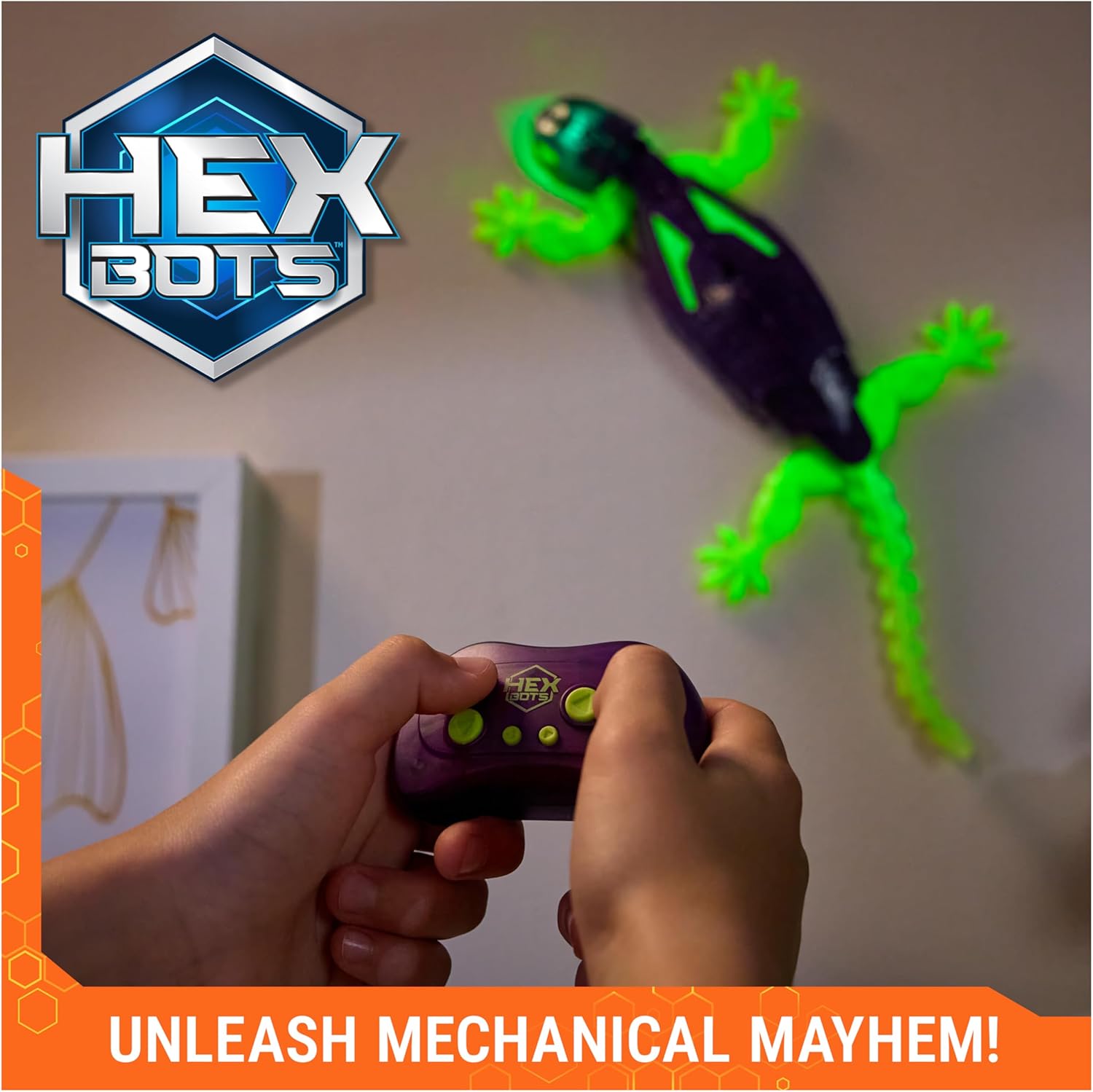 Hex Bots Wall Crawler Gecko Glow in the Dark