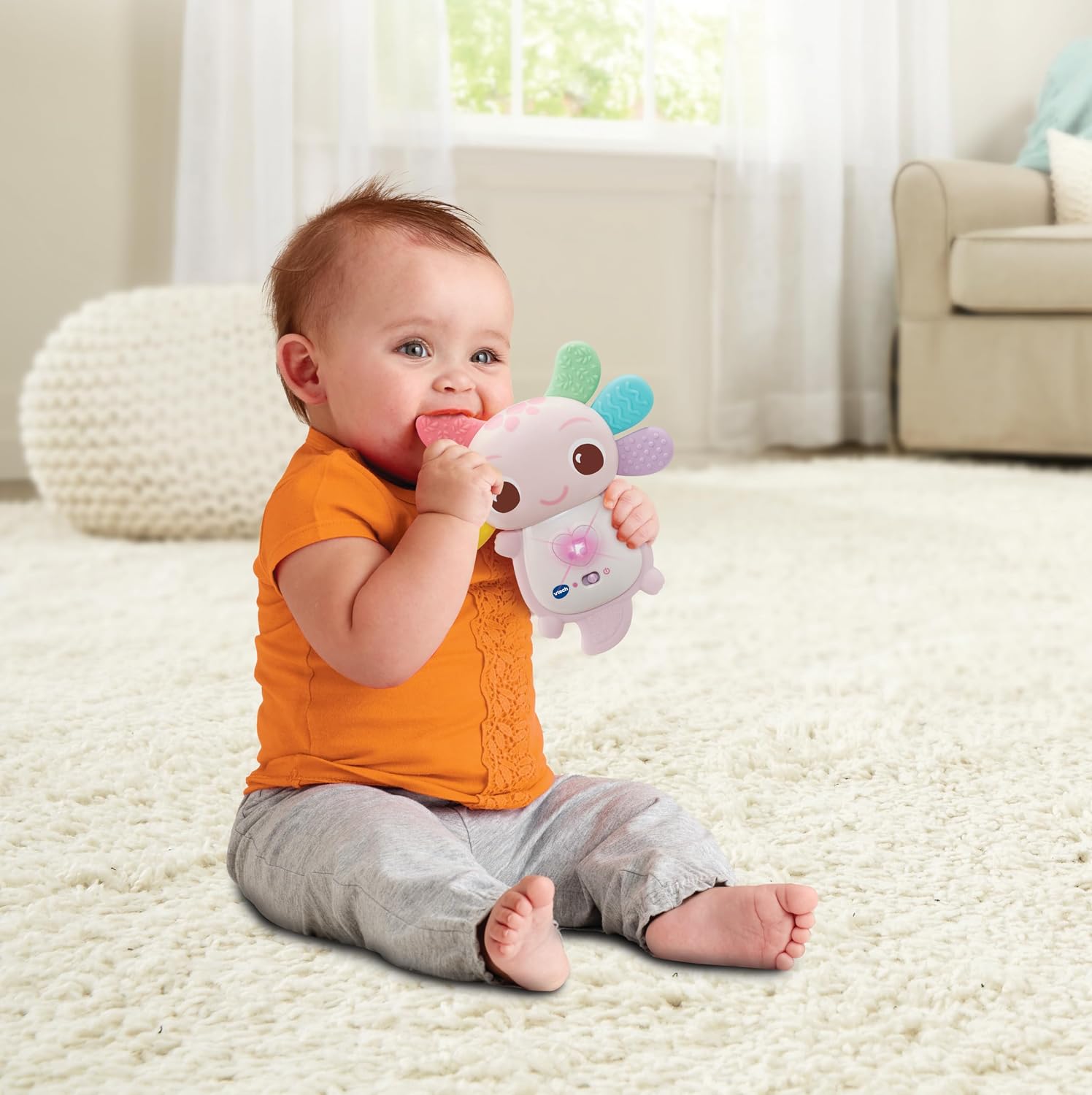 VTech Rainbow Colours Axolotl Teether Pink