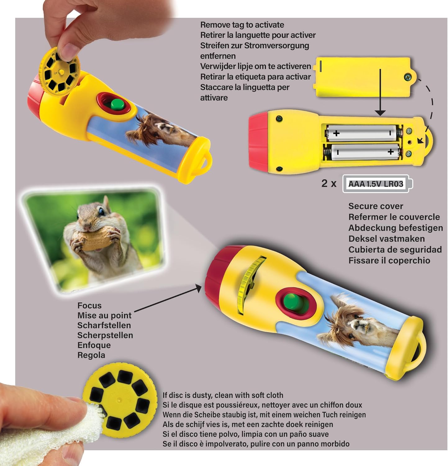 Funny Animals Torch & Projector