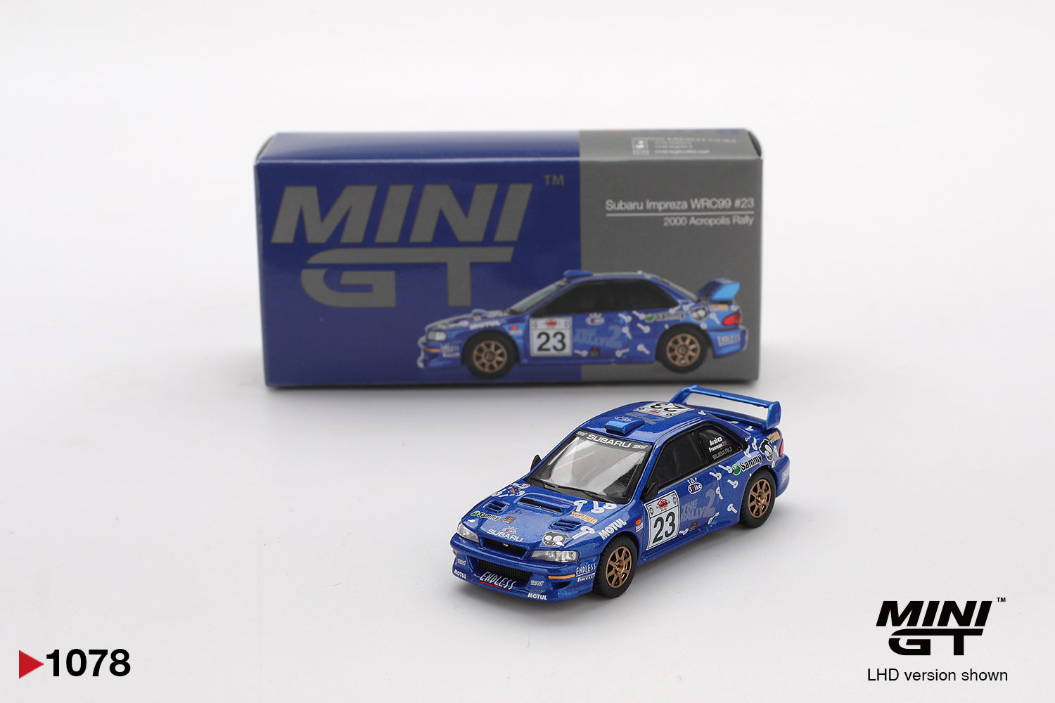 Mini GT Subaru Impreza WRC99 #23 2000 Acropolis Rally 1:64 Die Cast