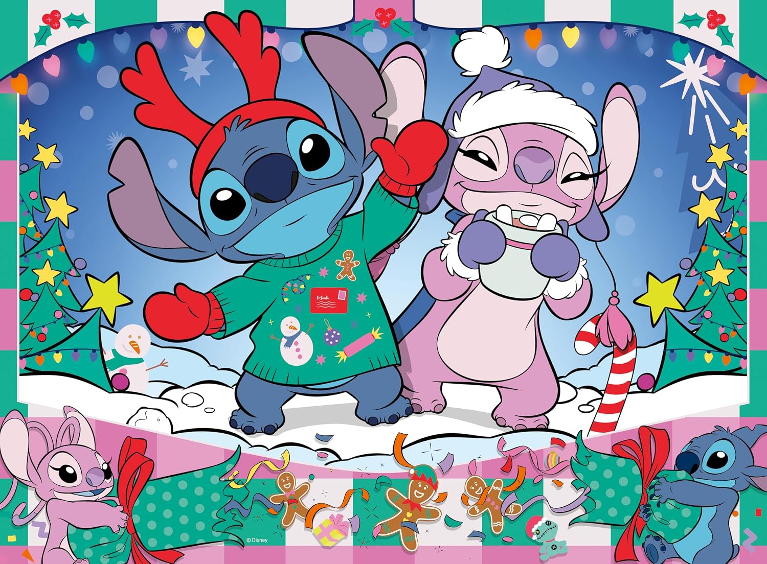 Disney Stitch Christmas 100 XXL Piece Jigsaw