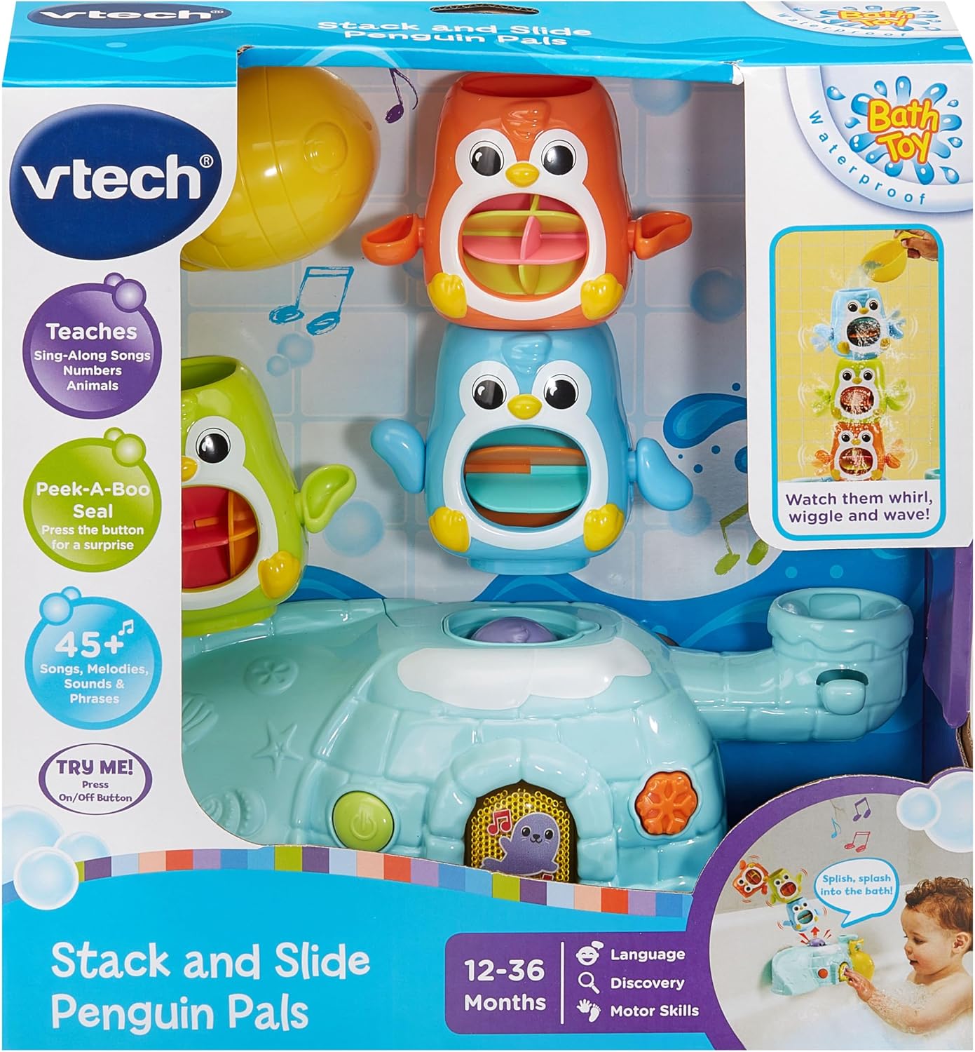 VTech Stack & Splash Penguin Pals Bath Toy