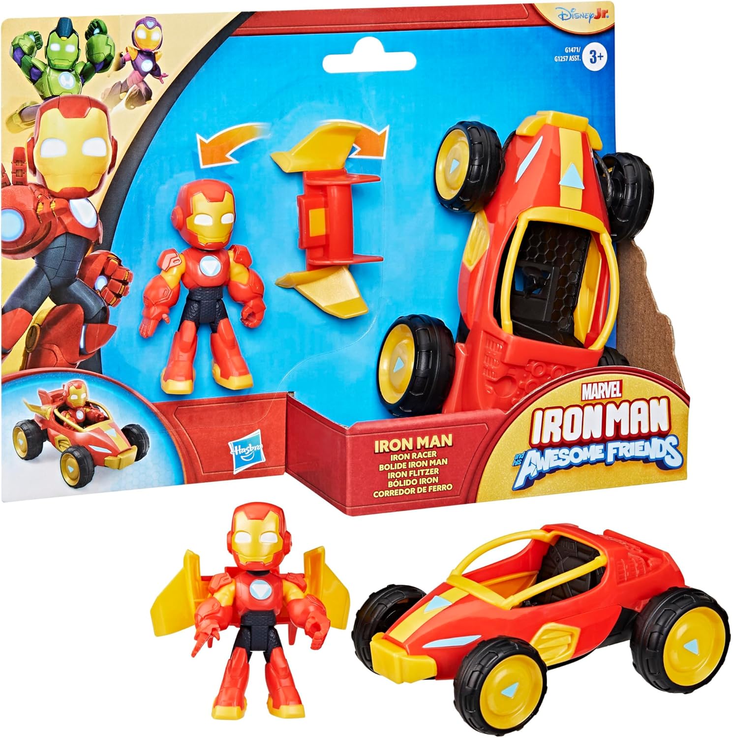 Iron Man and His Awesome Friends Figure & Vehicle Iron Racer Pack