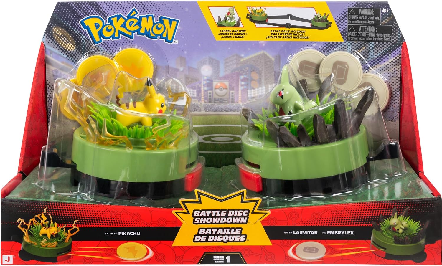 Pokemon Battle Disc Showdown Game with Pikachu & Larvitar