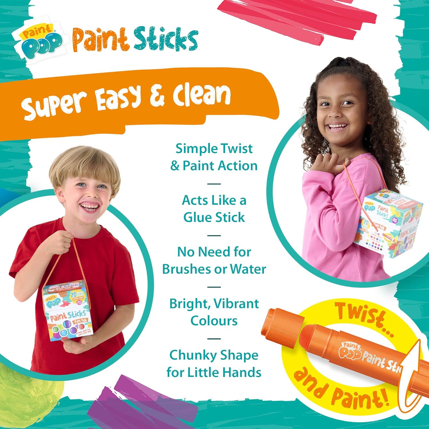 Paint Pop 20 Paint Sticks Fun Tub