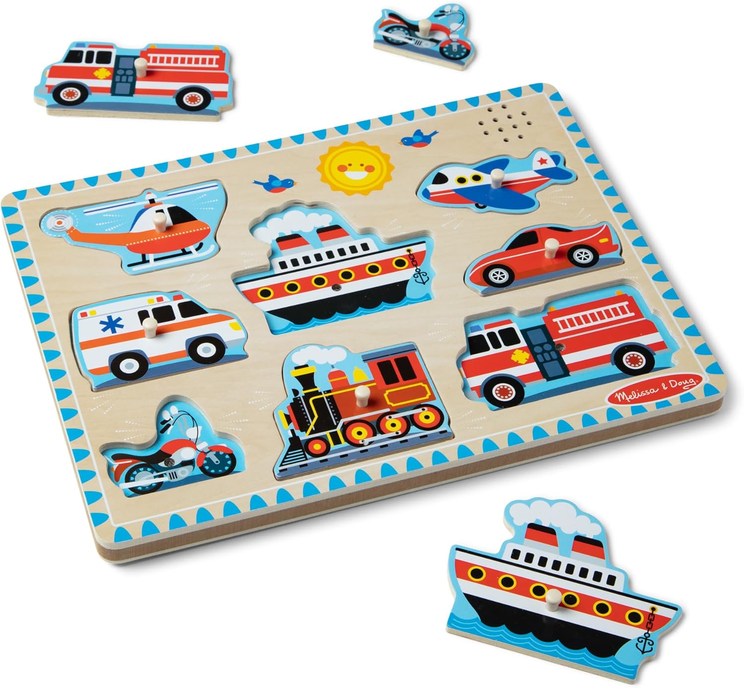 Melissa & Doug Wooden Vehicle Sound Puzzle