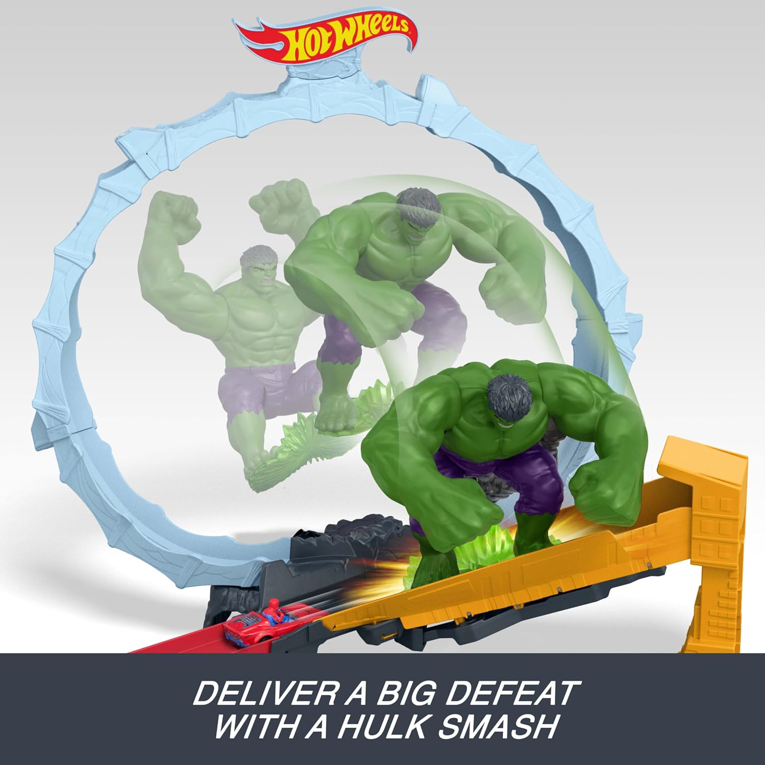 Hot Wheels Superstar Speeders Spiderman vs. The Hulk Playset