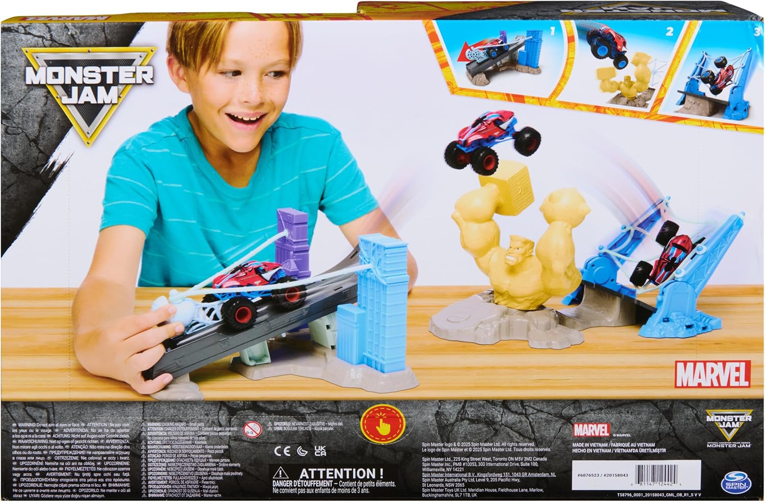Monster Jam 1:64 Marvel Spiderman Sandman City Battle Playset