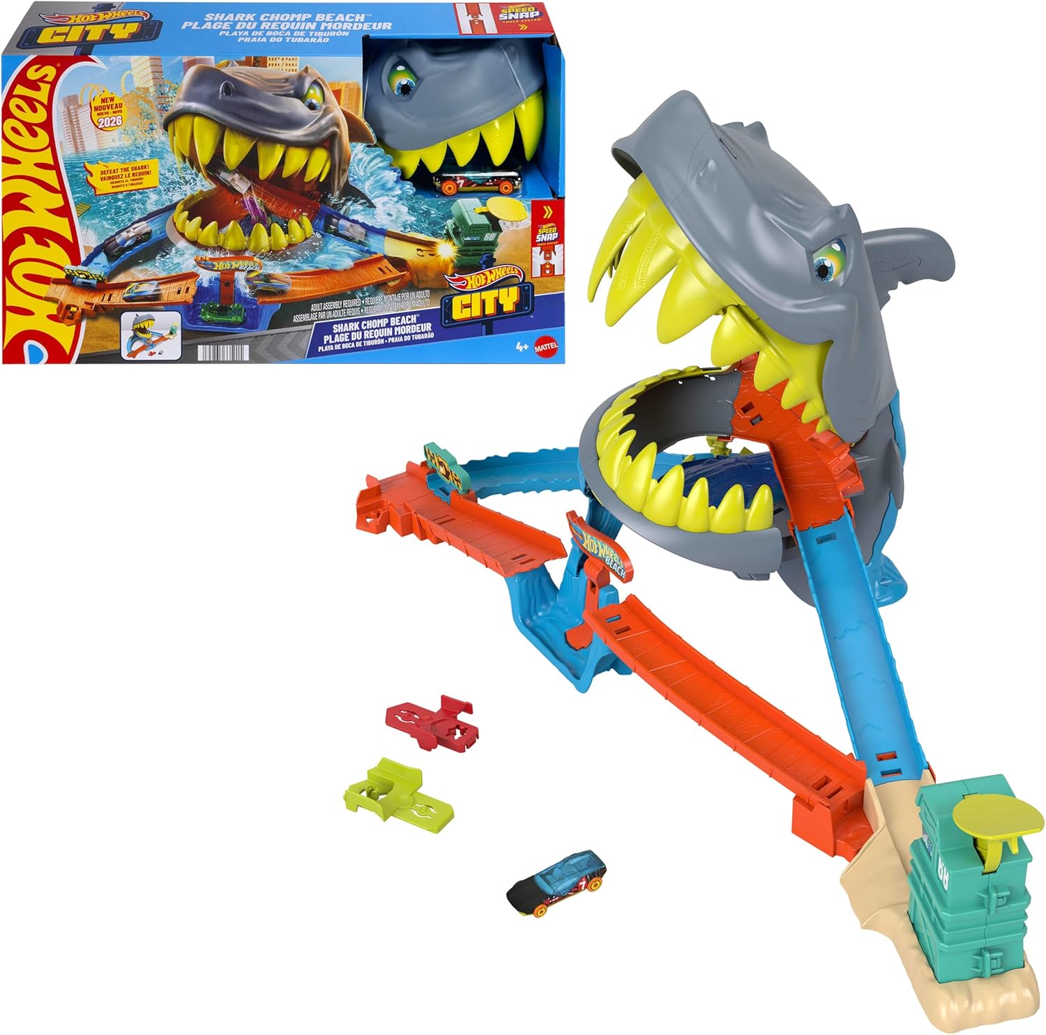 Hot Wheels City Shark Chomp Beach Playset