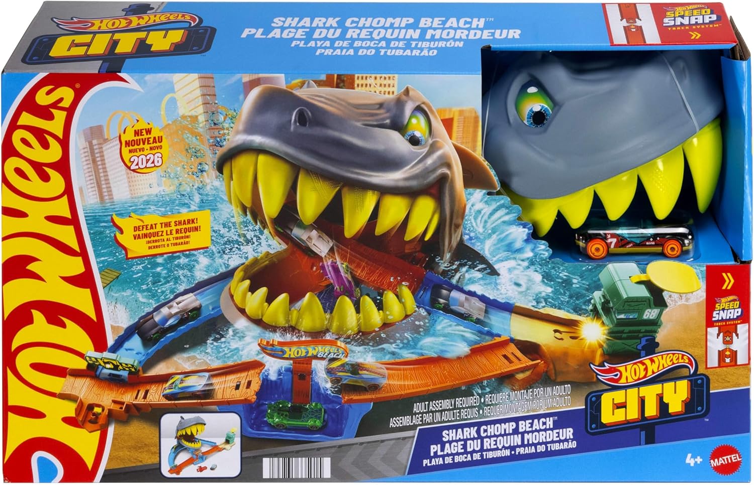 Hot Wheels City Shark Chomp Beach Playset