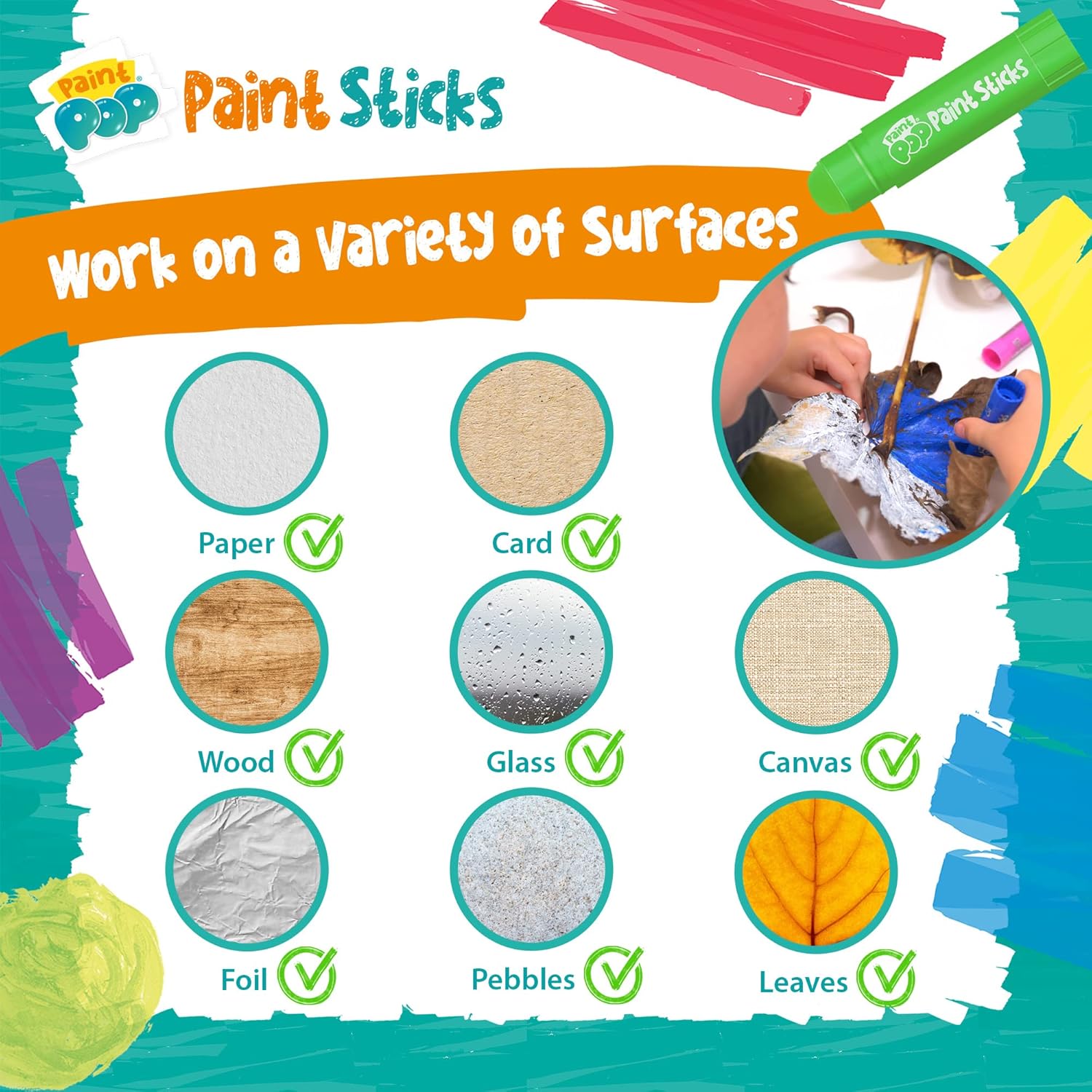 Paint Pop 20 Paint Sticks Fun Tub
