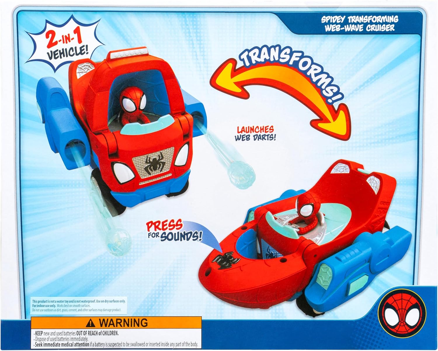 Spidey & Friends Feature Vehicle - Spidey Transforming Web-Wave Cruiser