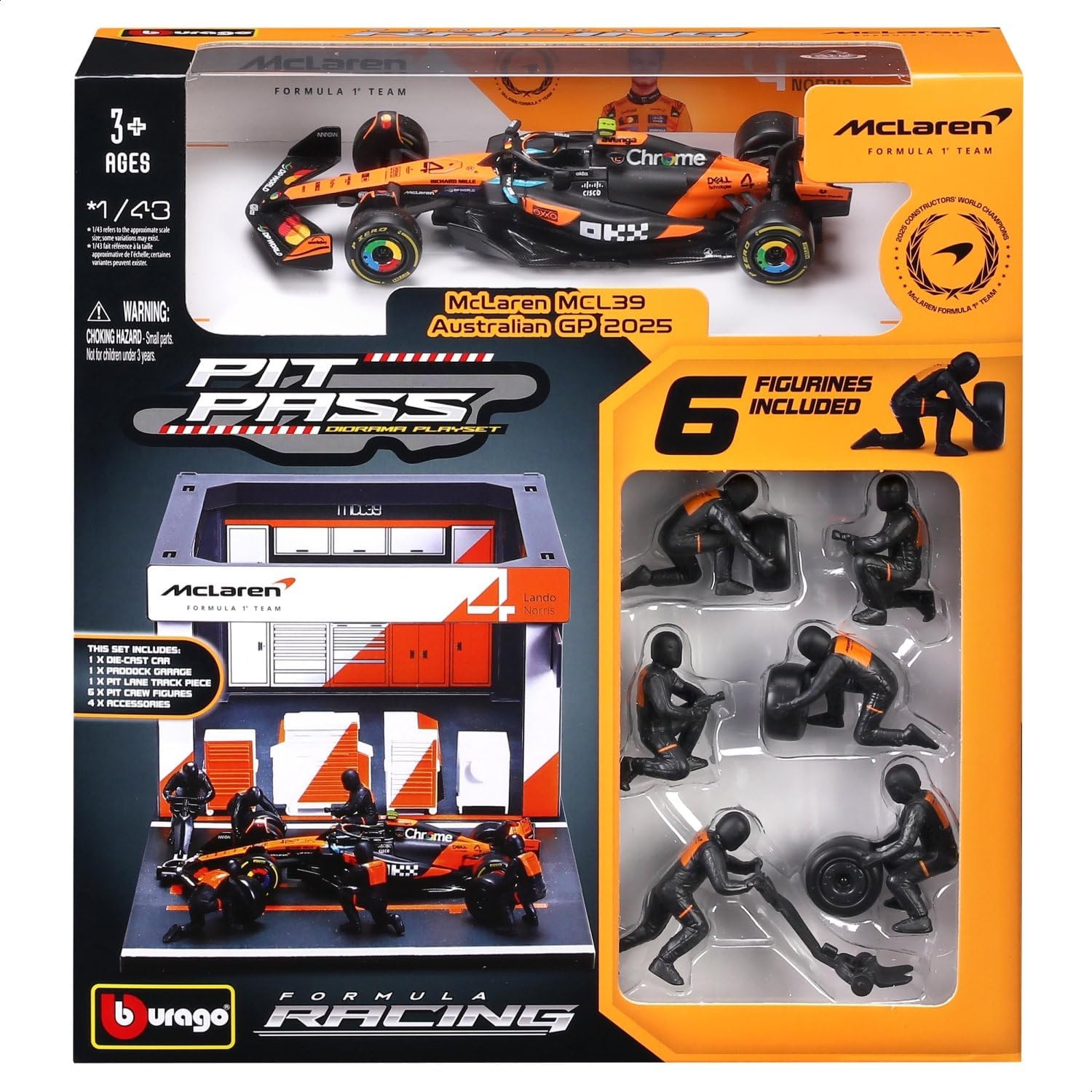 Bburago McLaren MCL39 & Pit Pass Diorama - Norris