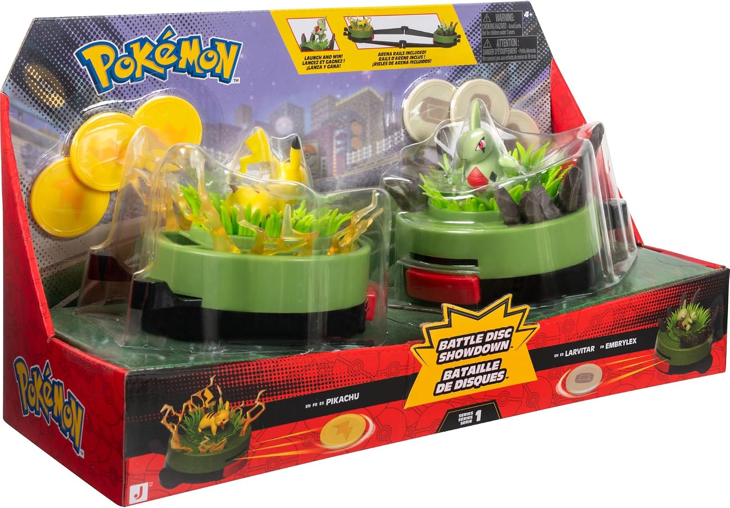 Pokemon Battle Disc Showdown Game with Pikachu & Larvitar