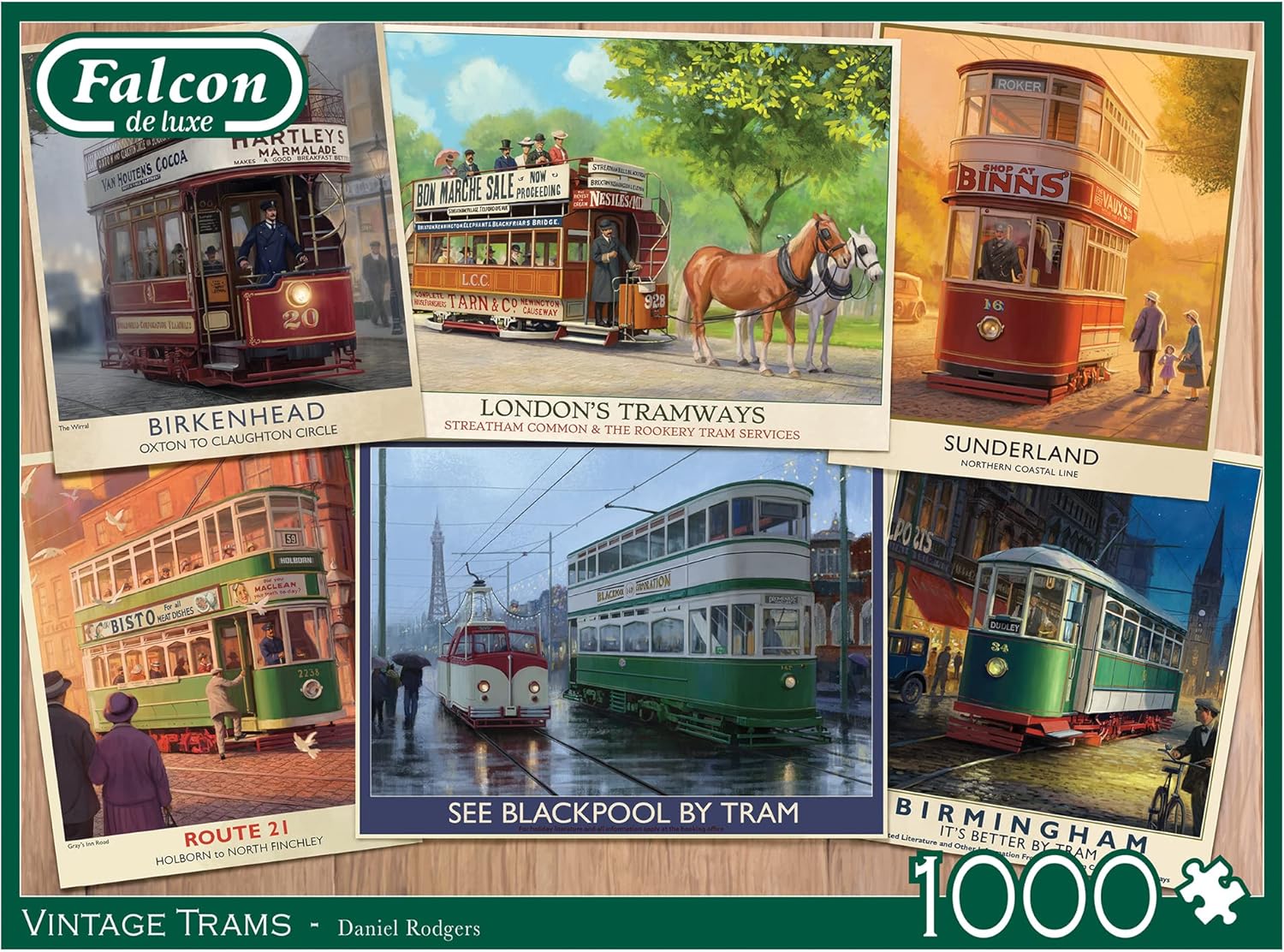Falcon Puzzles - Vintage Trams (1000 pieces)