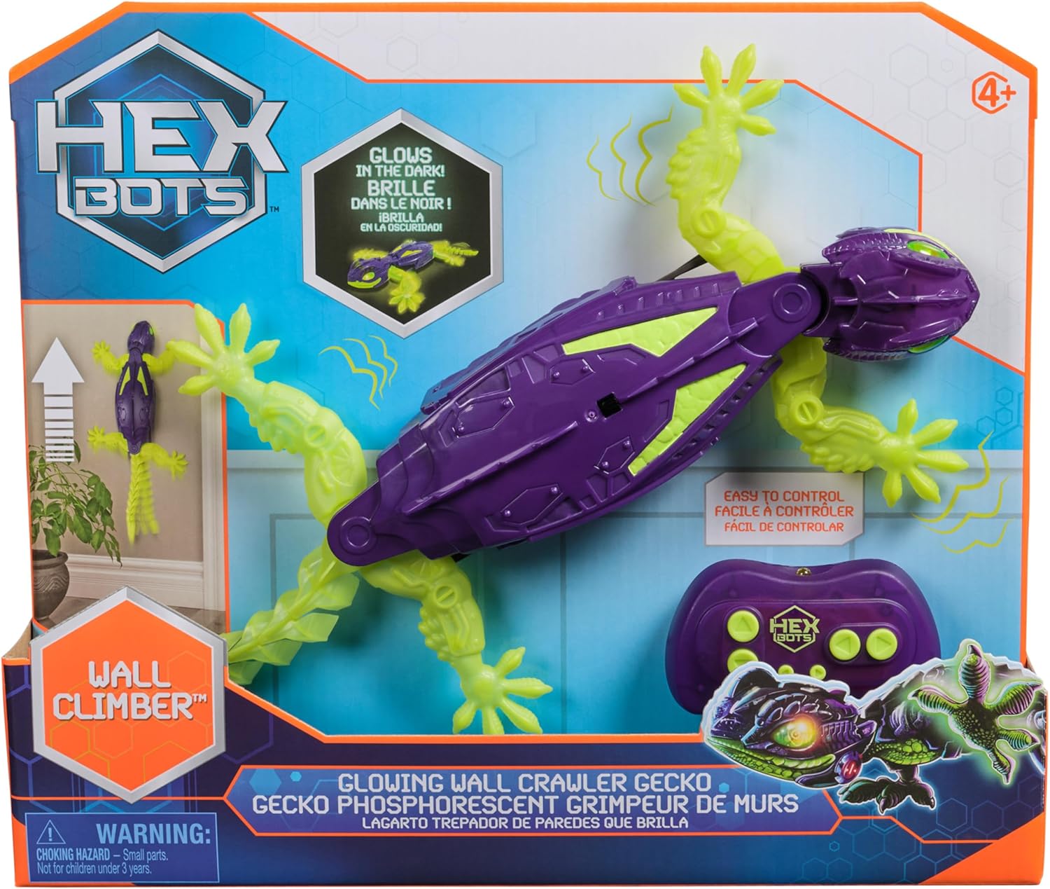 Hex Bots Wall Crawler Gecko Glow in the Dark