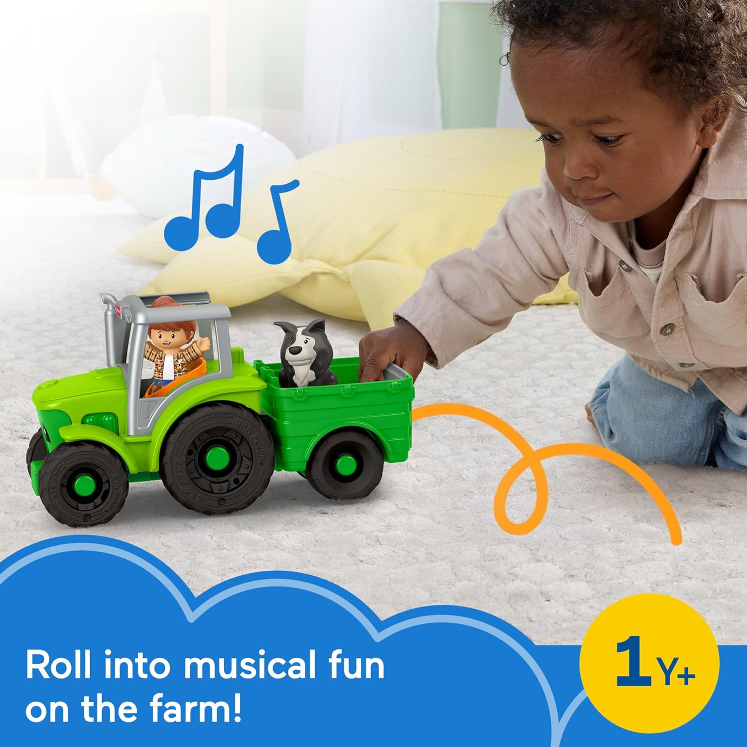 Fisher-Price Little People Toddler Toy Push & Play Tractor