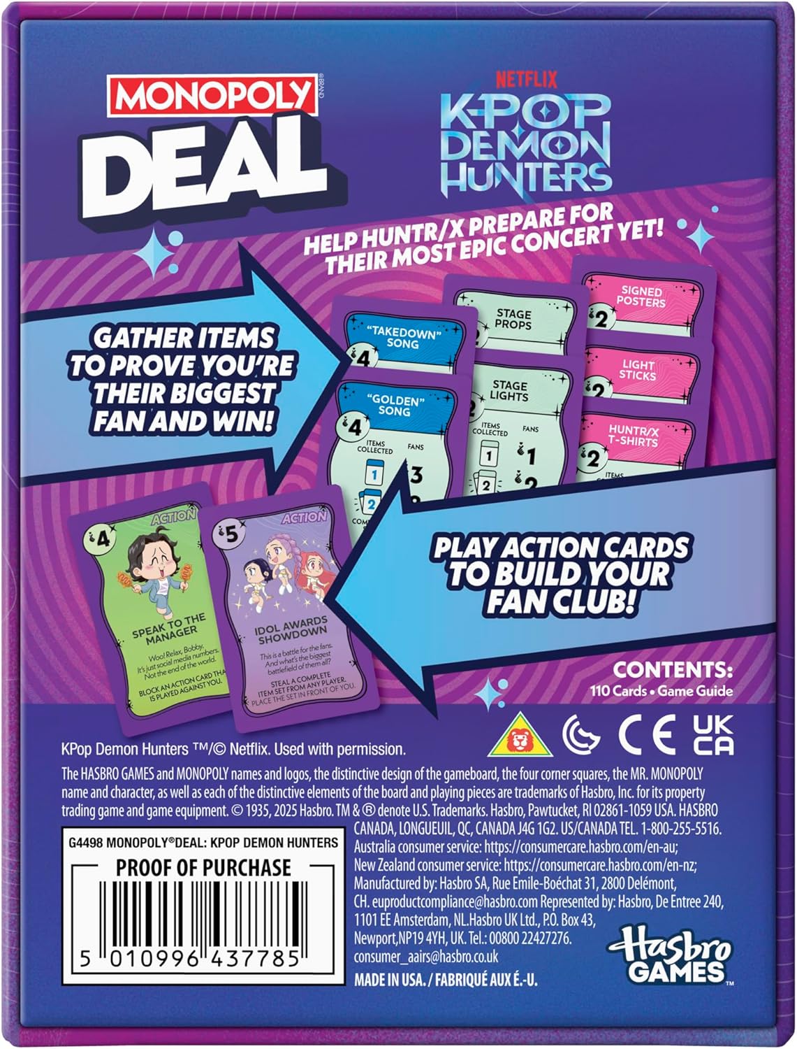 Monopoly Deal K-Pop Demon Hunters Card Game