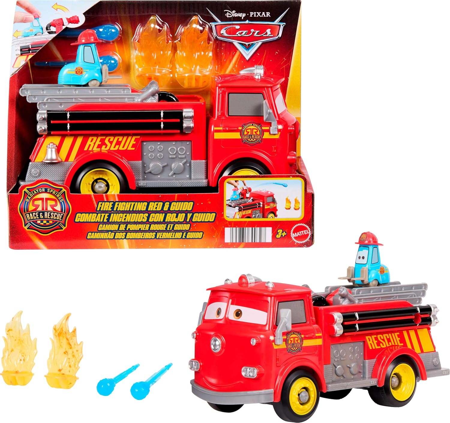 Disney Pixar Cars Race & Rescue Fire Fighting Fire Truck Playset