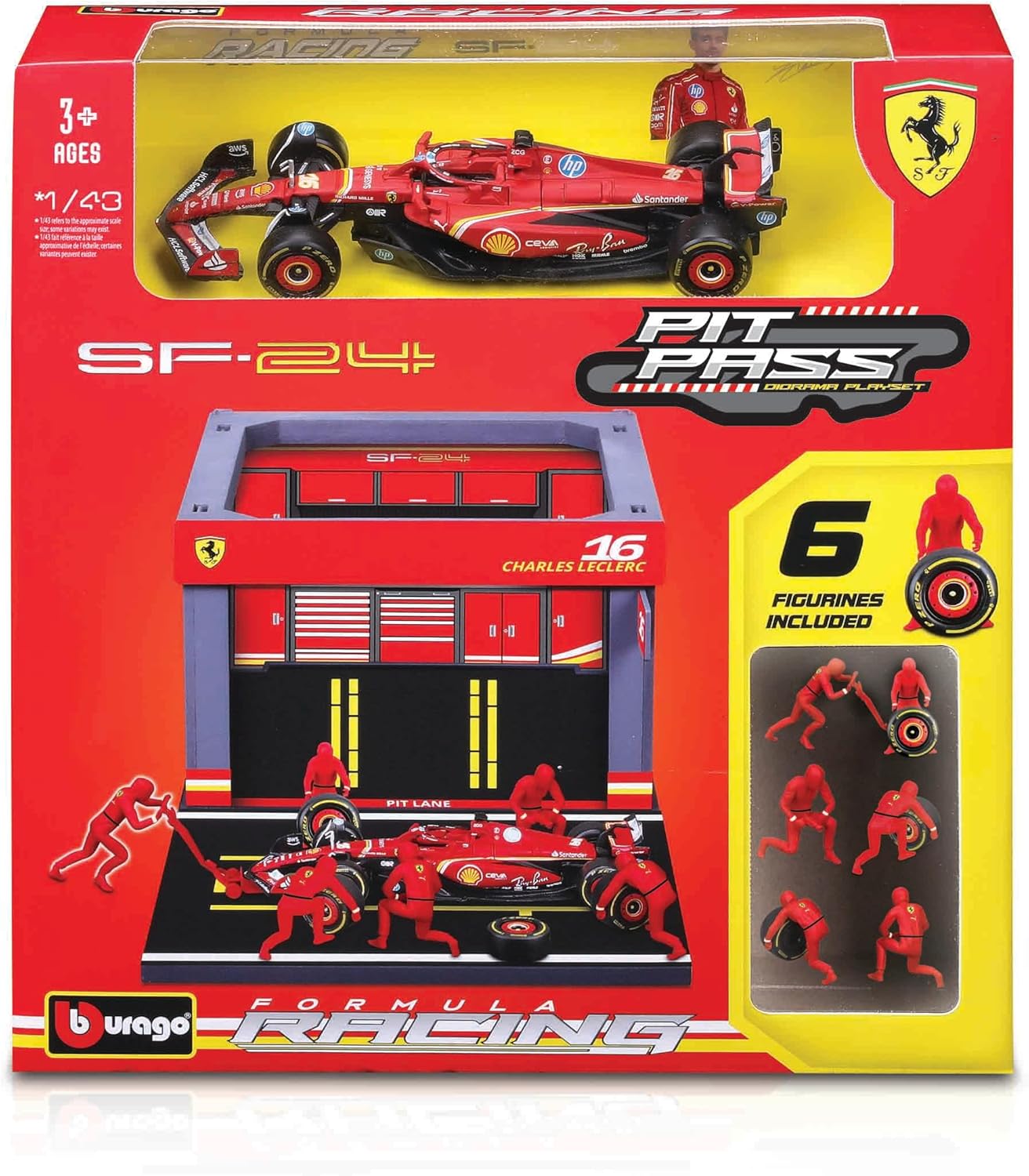 Bburago Ferrari SF-24 & Pit Crew