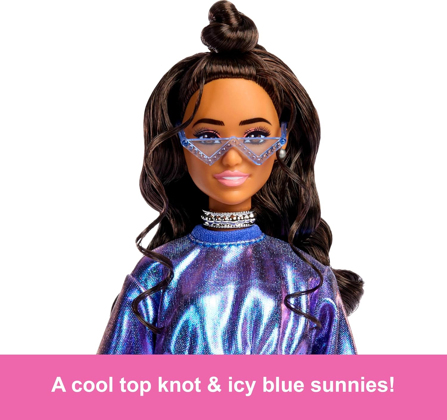 Barbie Deluxe Style Fashion Doll in Blue/Purple Shimmer Outfit