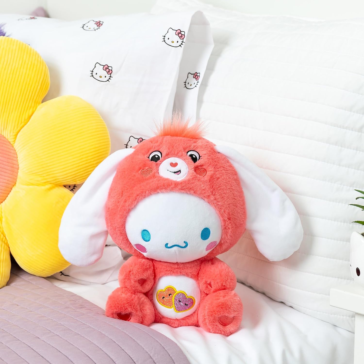Care Bears x Hello Kitty 30cm Love-A-Lot Bear as Cinnamoroll