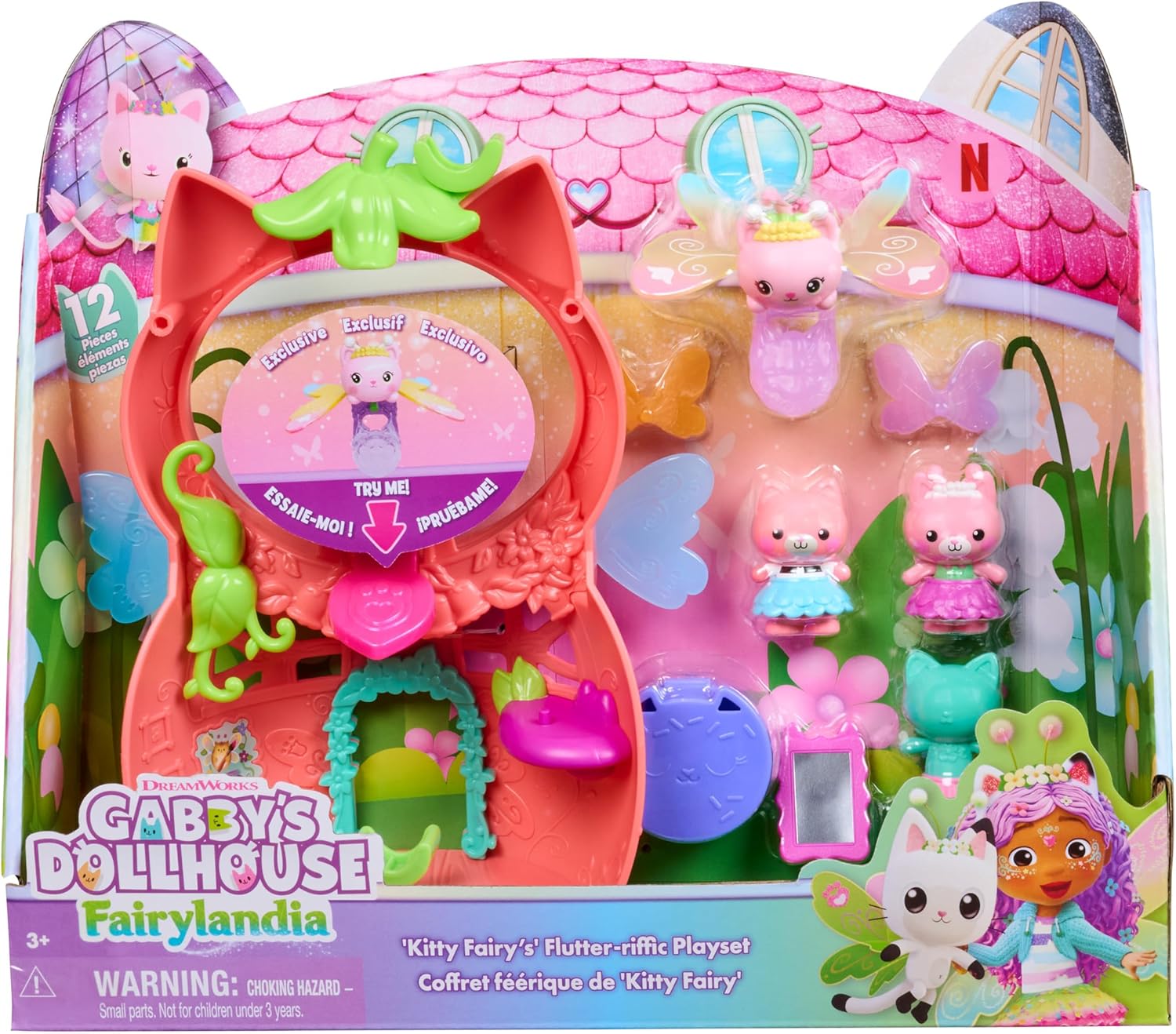 Gabby's Dollhouse Fairylandia Kitty Fairy's Flutter-riffic Playset
