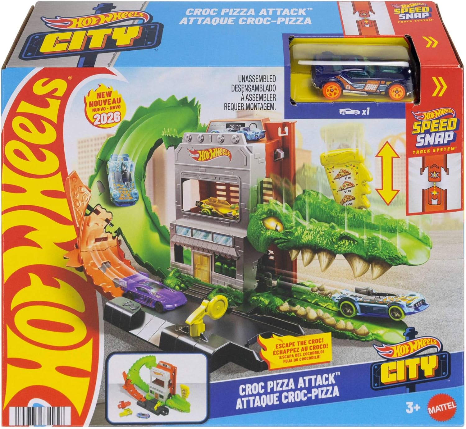Hot Wheels City Croc Pizza Attack Playset