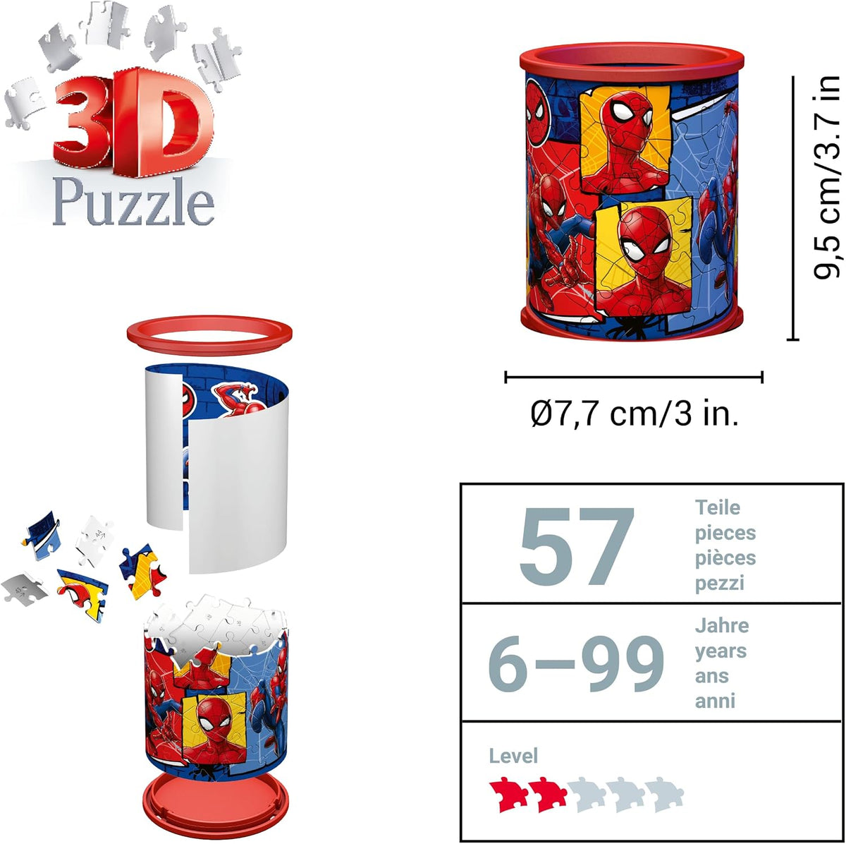Spiderman Pencil Cup  54 Piece 3D Puzzle