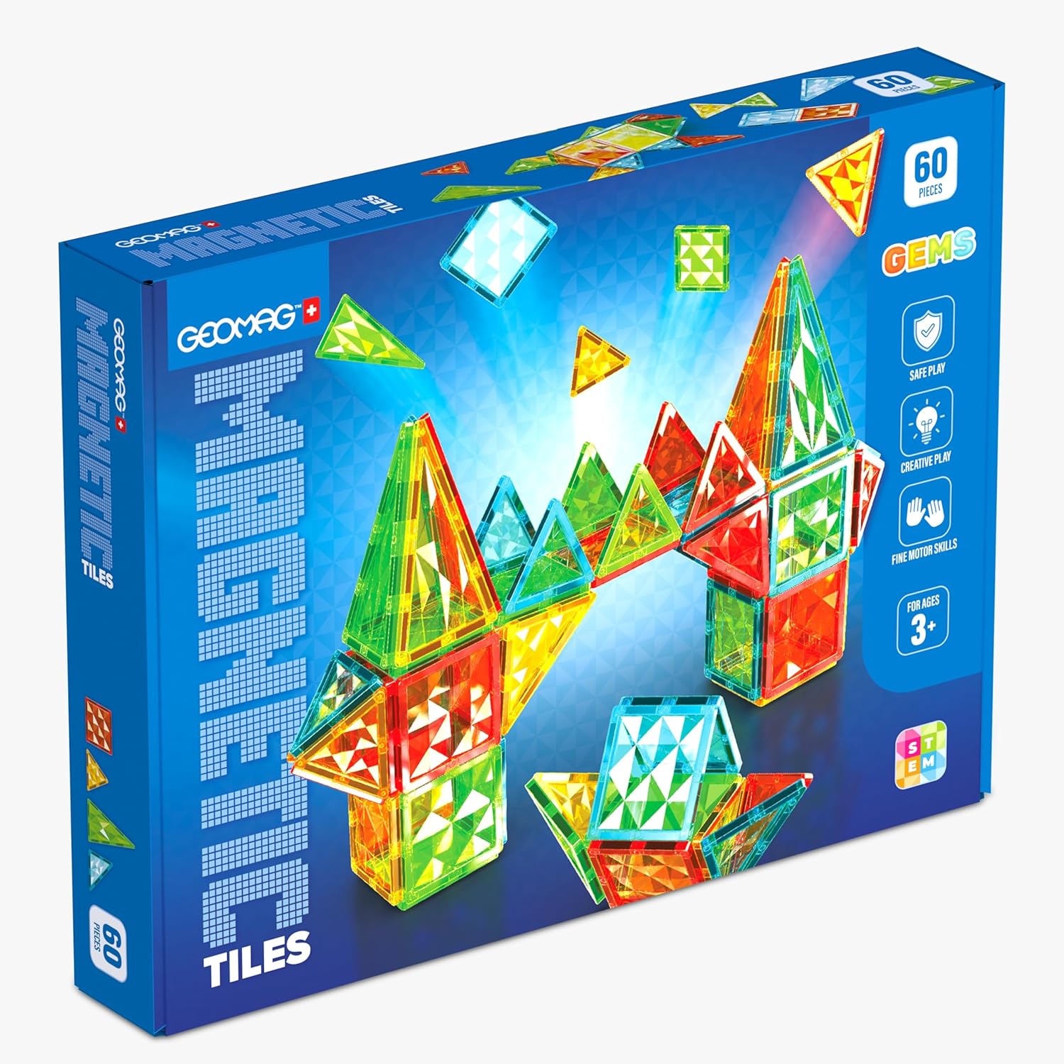 Geomag Magnetic Tiles - Gem 60 Piece Set