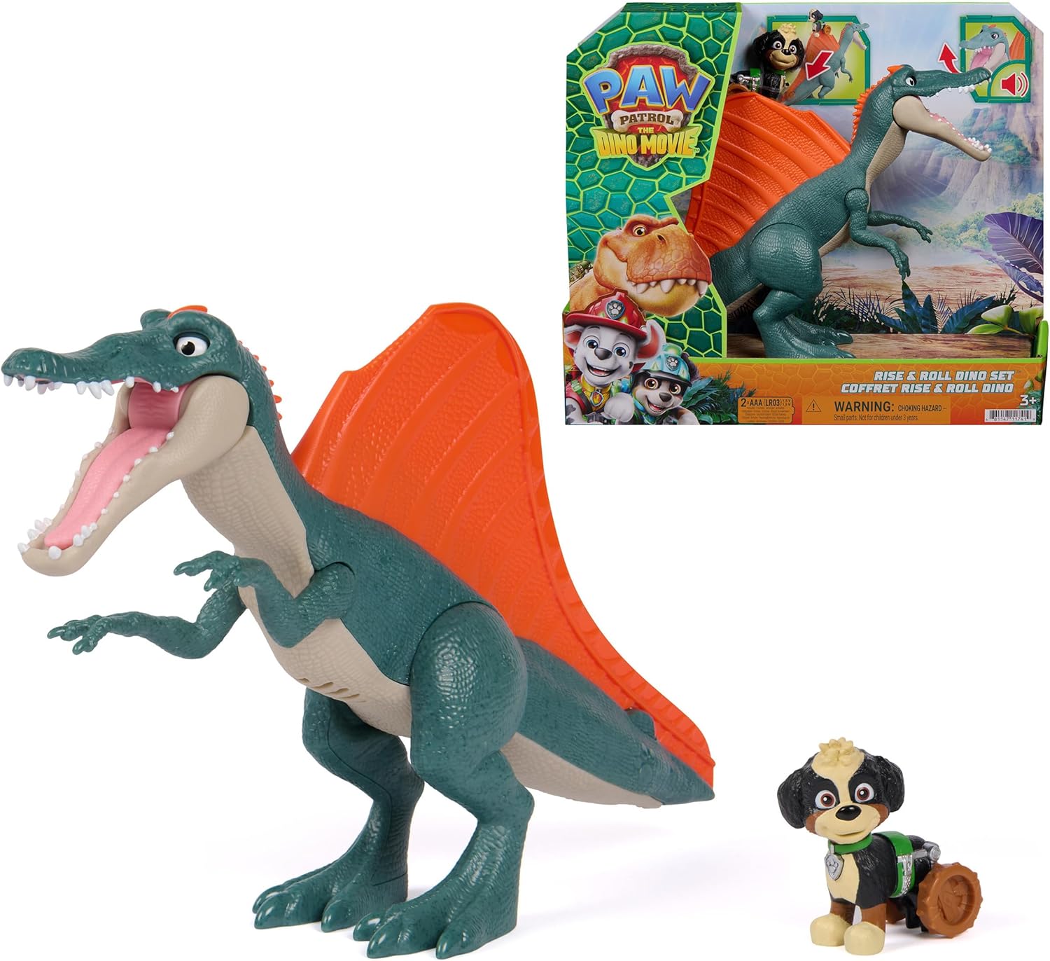 Paw Patrol Dino Movie - Rex Rise and Roll Dino Set