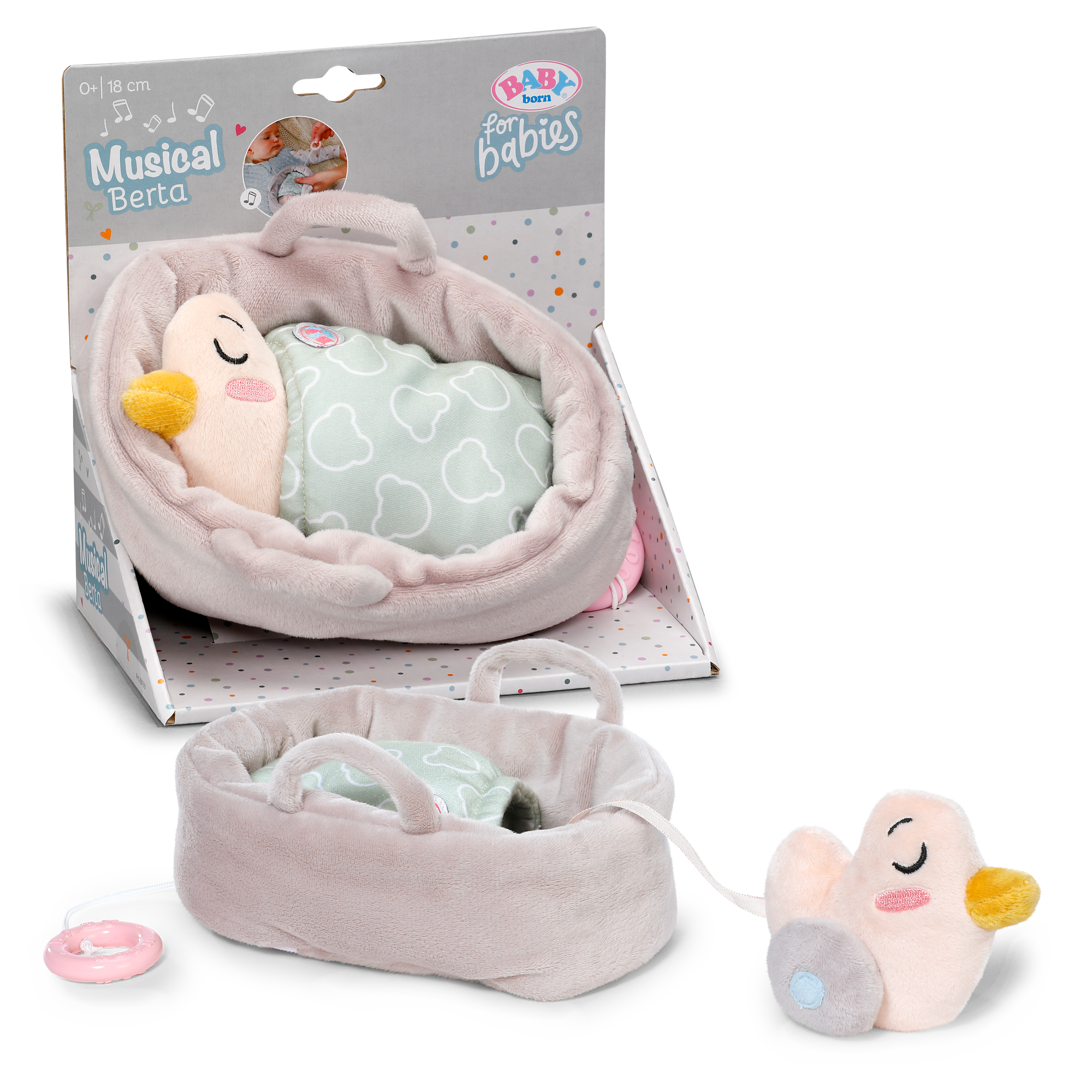 BABY born Plush Baby Musical Berta in a Basket