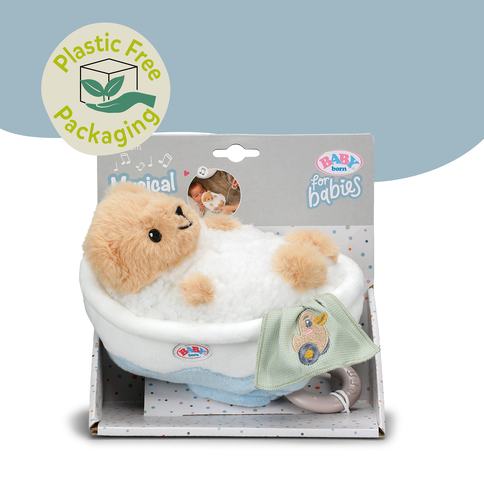 BABY born Plush Musical Teddy in the Bathtub