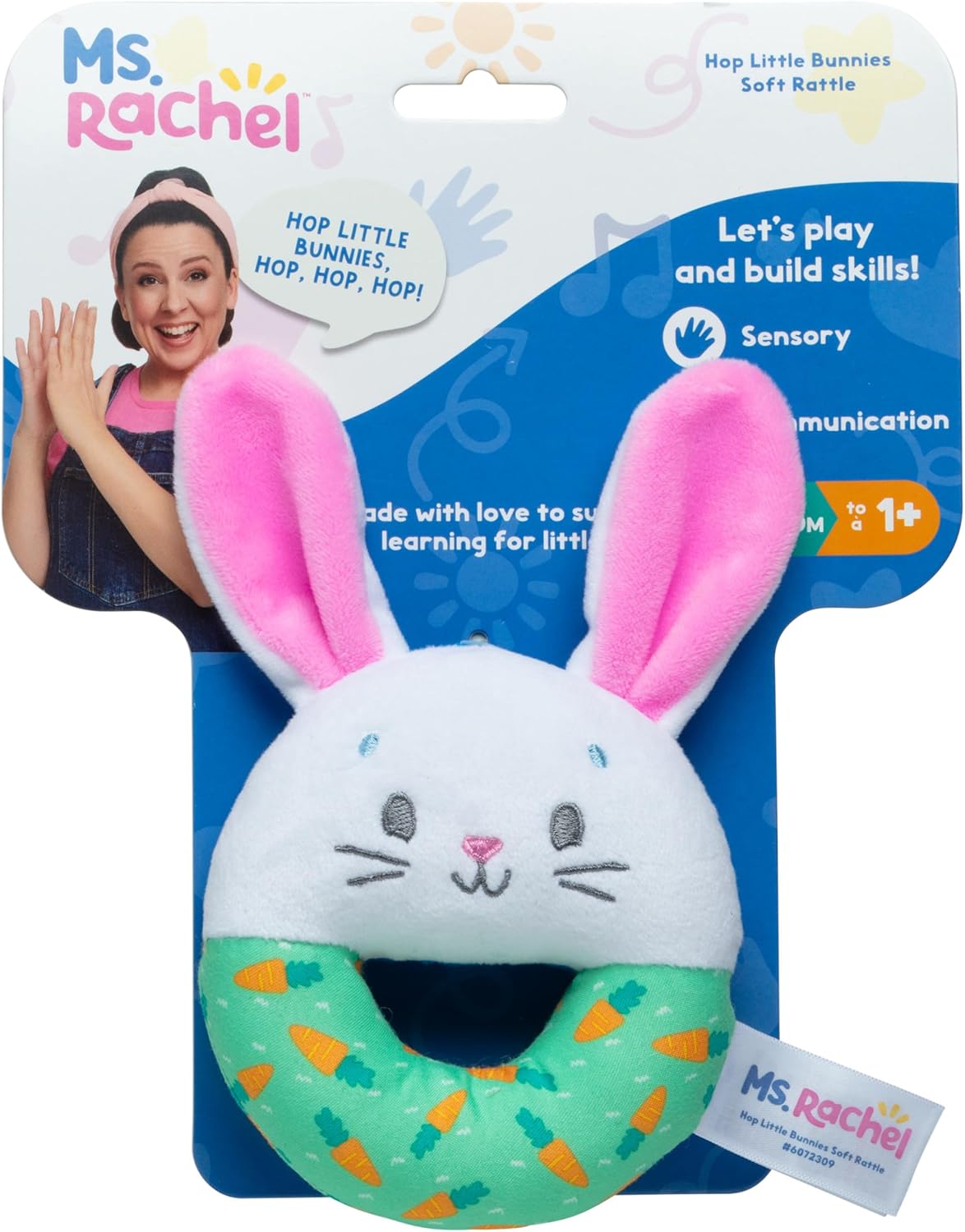 Ms. Rachel Hop Little Bunnies Soft Rattle