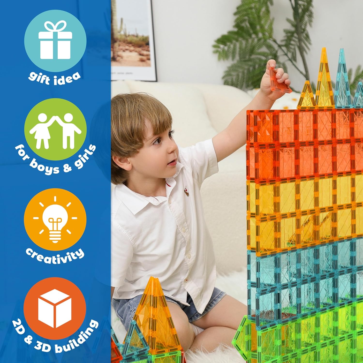 Geomag Magnetic Tiles - Gem 60 Piece Set